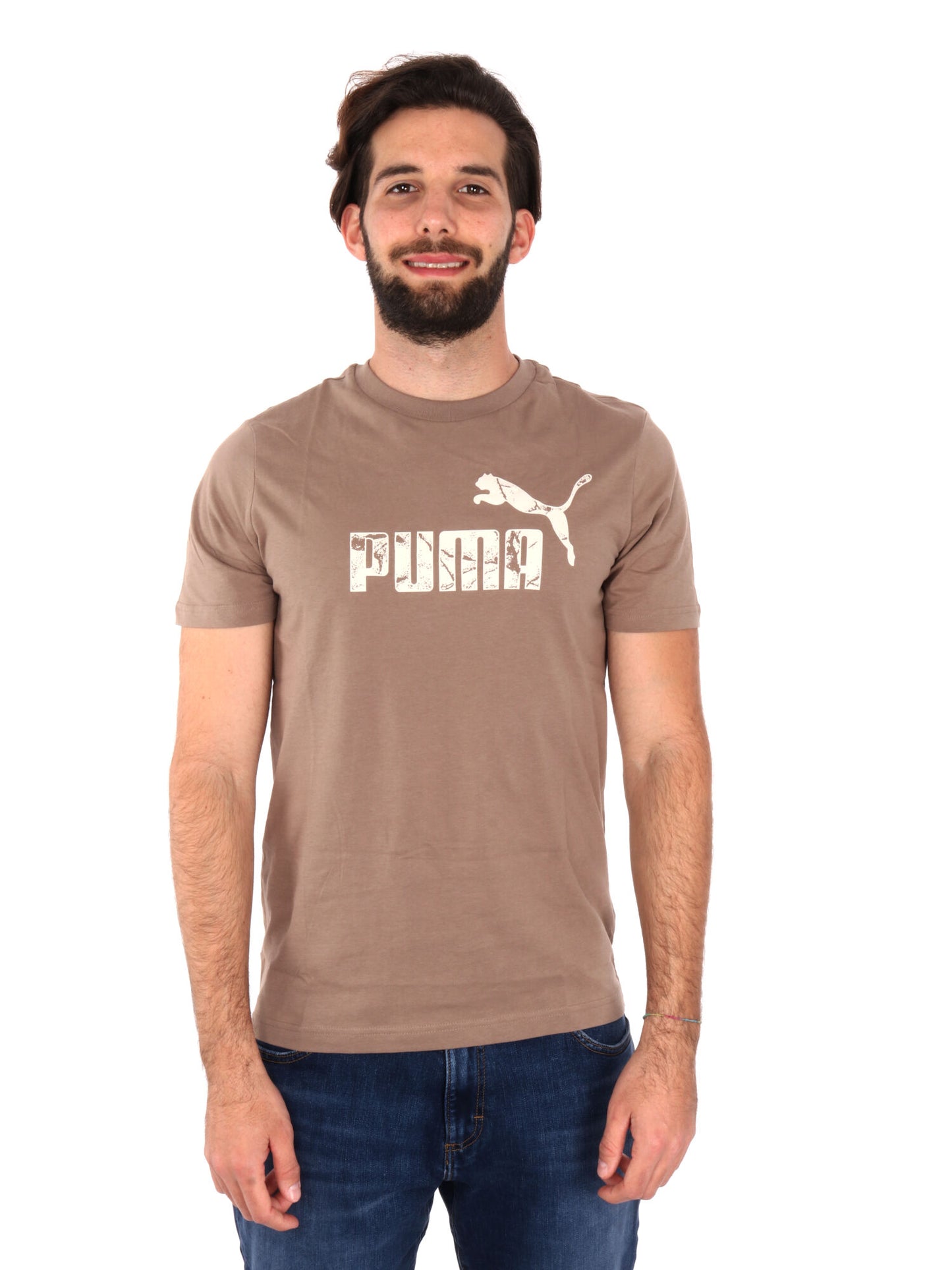 T-SHIRT GRAPHIC LOGO PUMA UOMO TAUPE