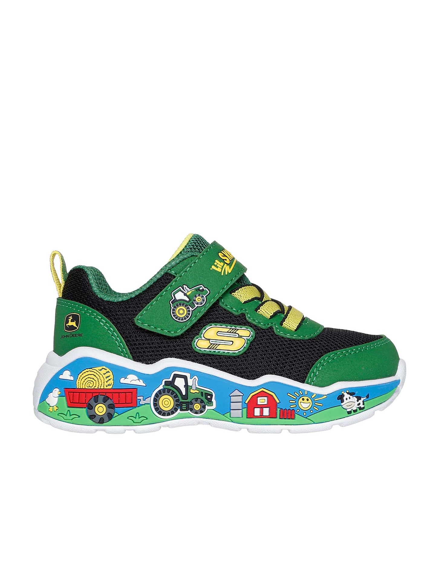 SNEAKERS JOHN DEERE BARN SQUAD BUDDIES SKECHERS DA BAMBINO VERDE