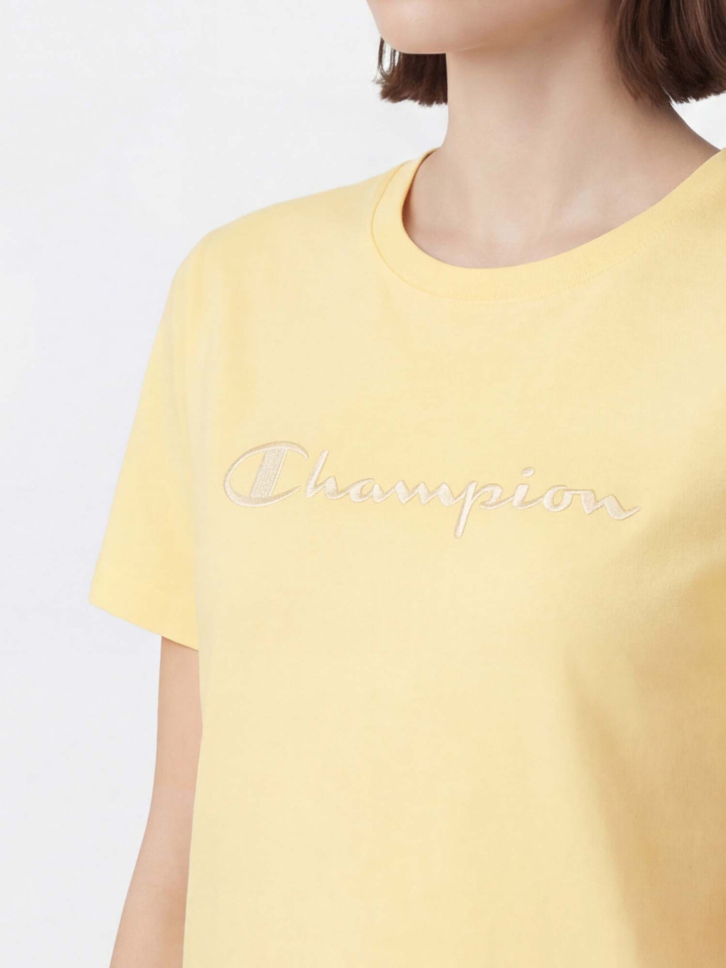 T-shirt da donna Champion Script logo in giallo