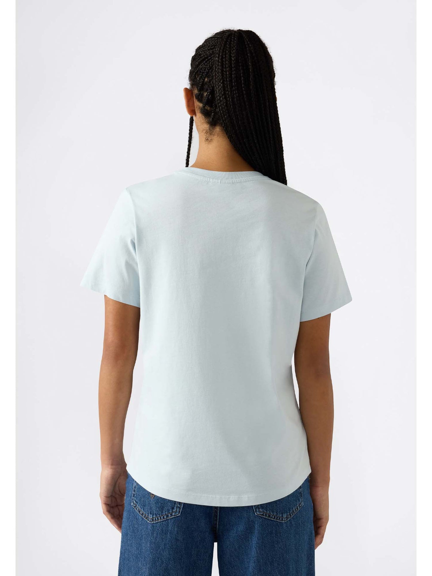 T-shirt donna Champion slim fit azzurra con logo ricamato