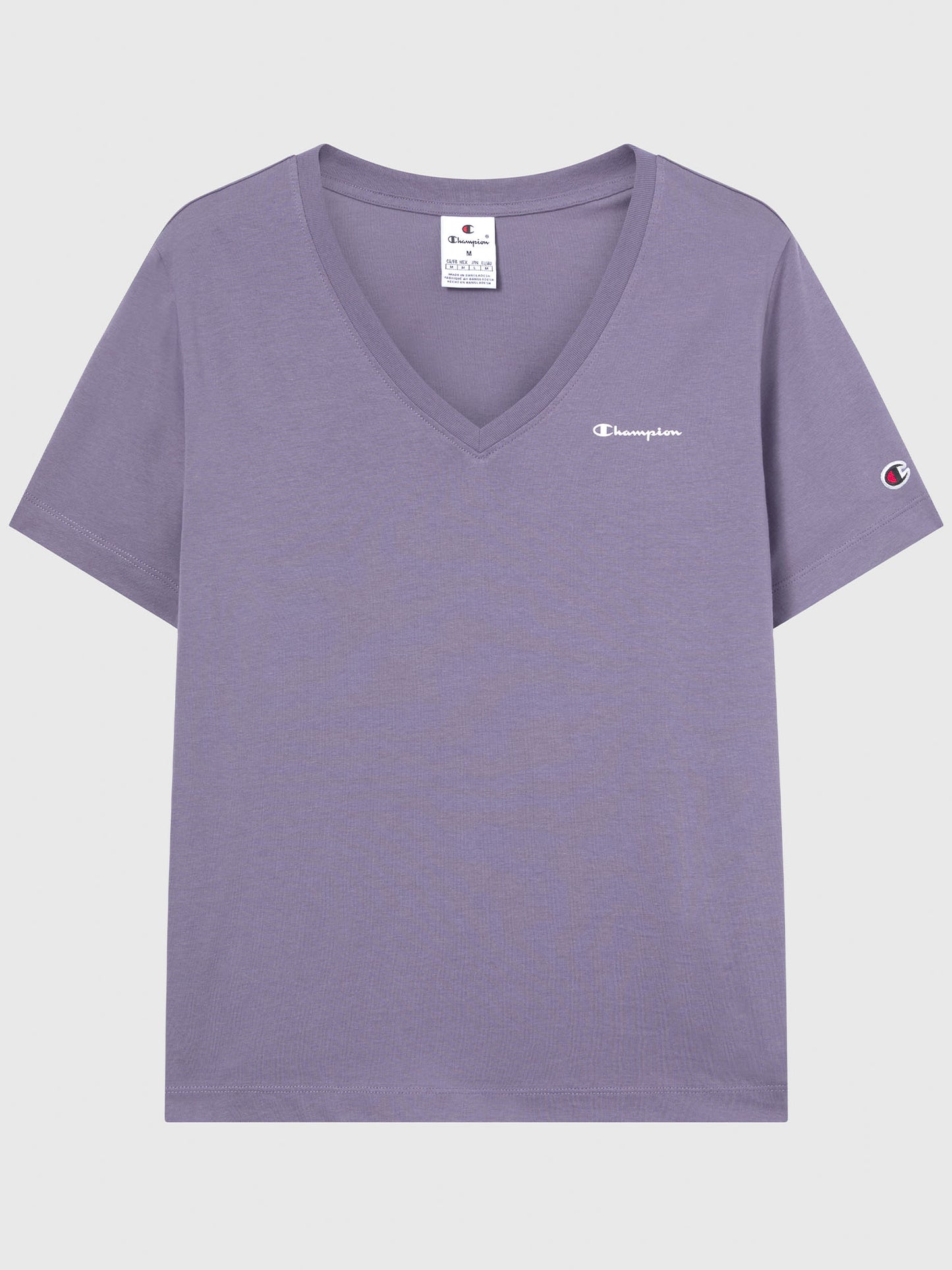 T-SHIRT COLLO A V CHAMPION DA DONNA LILLA