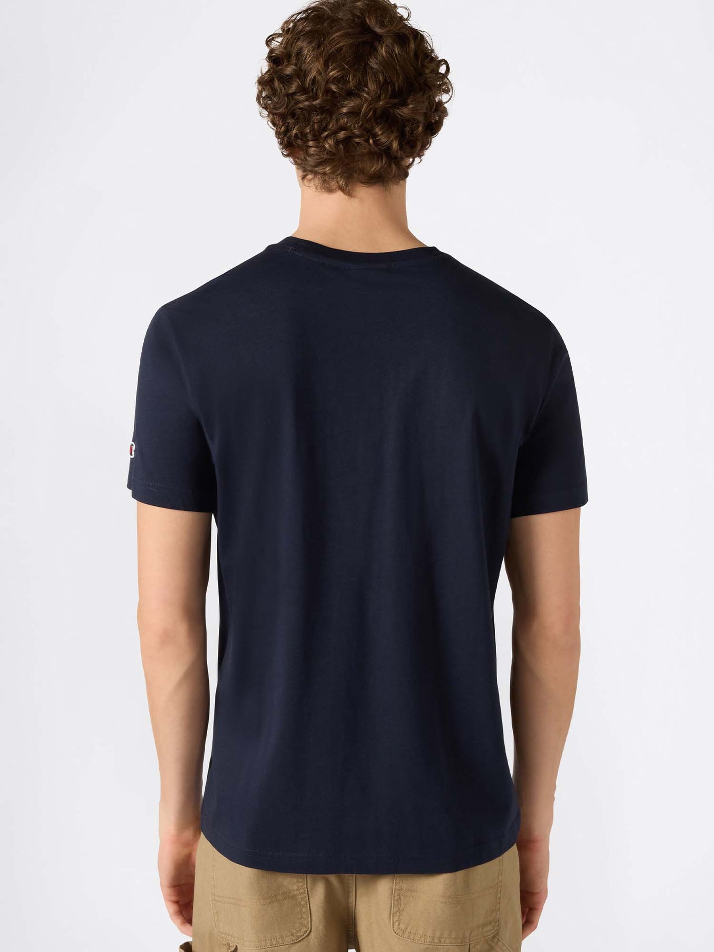Champion T-shirt uomo blu in cotone jersey leggero