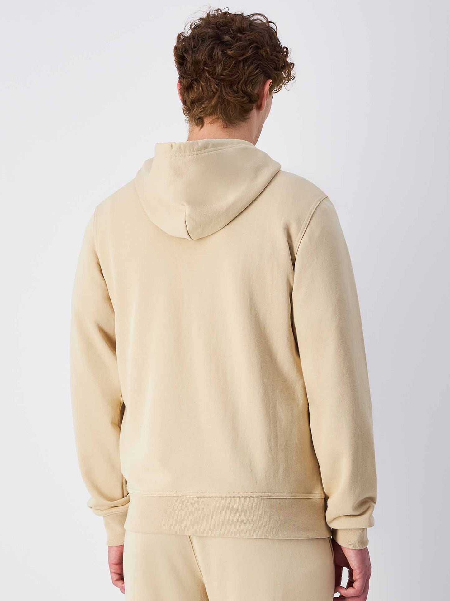 FELPA CON CAPPUCCIO CON LOGO RICAMATO CHAMPION UOMO BEIGE