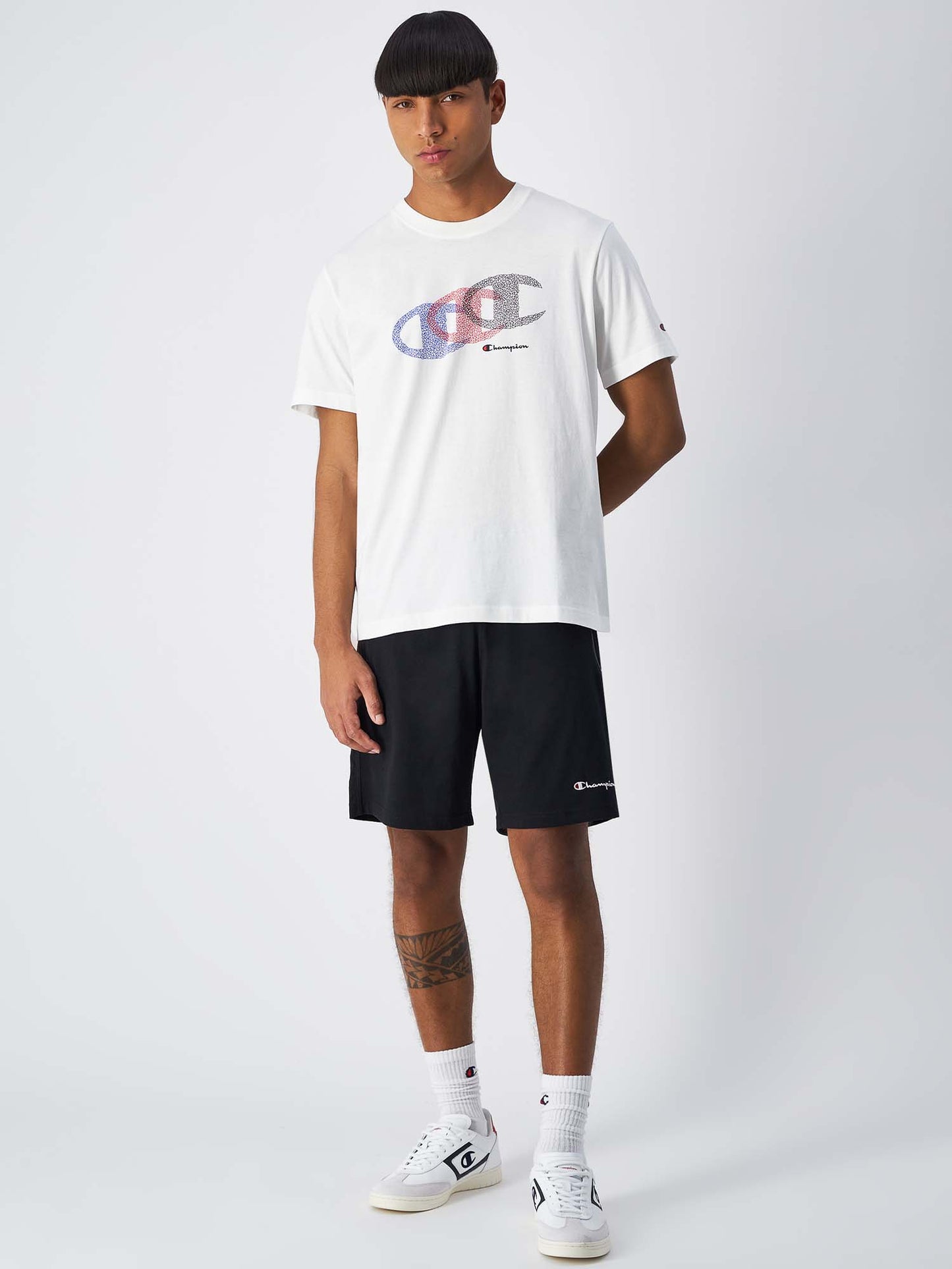 Shorts Champion da uomo neri con zip e vita elasticizzata