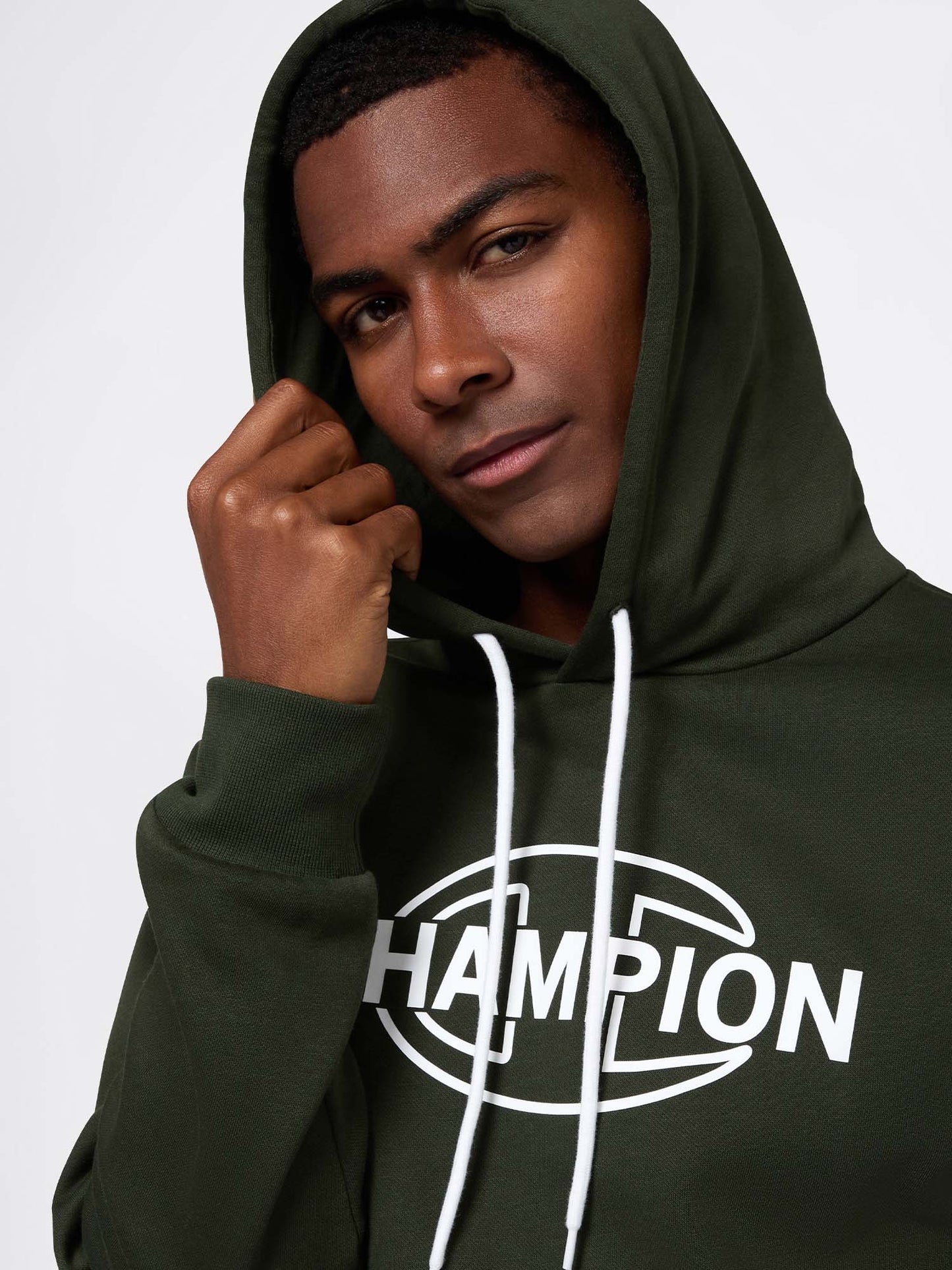 FELPA CON CAPPUCCIO CHAMPION DA UOMO VERDE