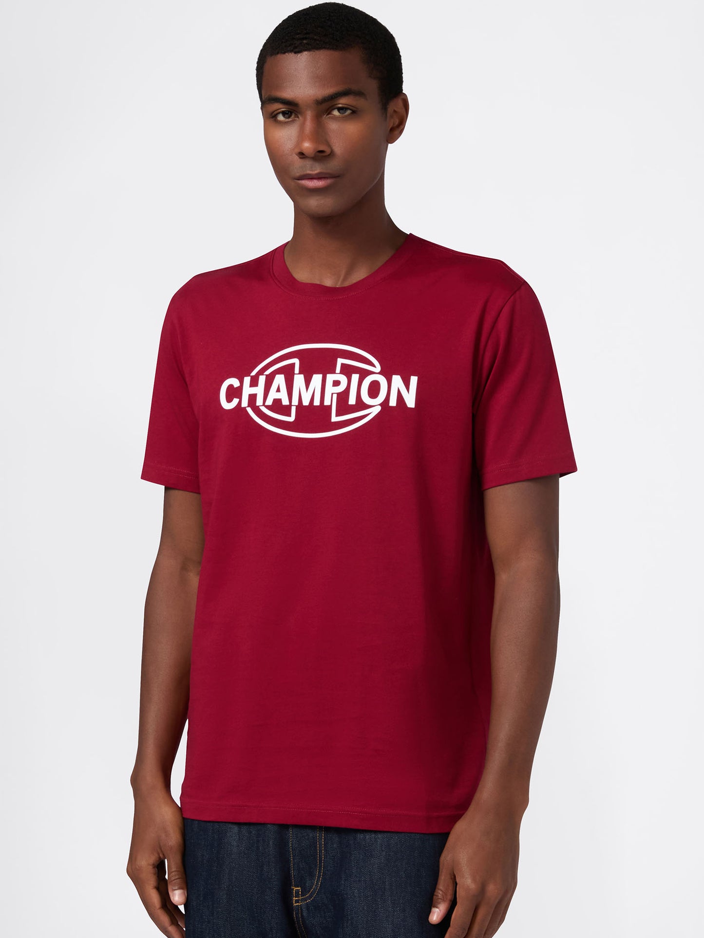 T-SHIRT GIROCOLLO CHAMPION DA UOMO BORDEAUX