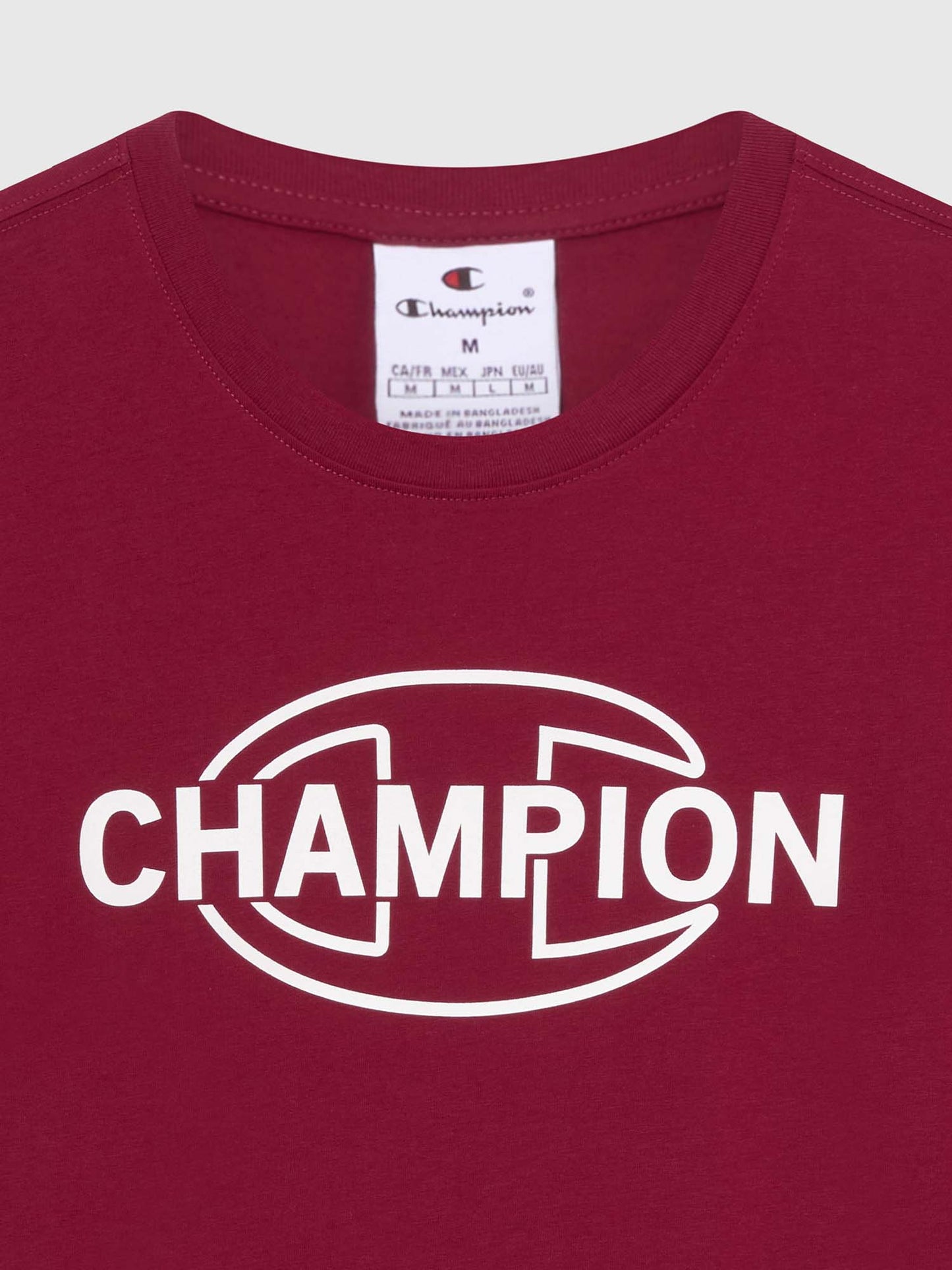 T-SHIRT GIROCOLLO CHAMPION DA UOMO BORDEAUX