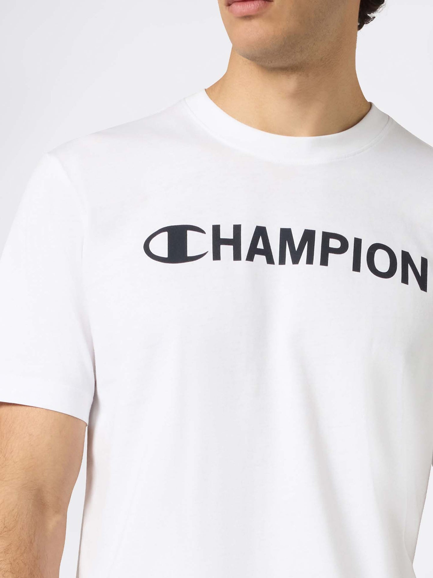 T-SHIRT GIROCOLLO CHAMPION DA UOMO BIANCO