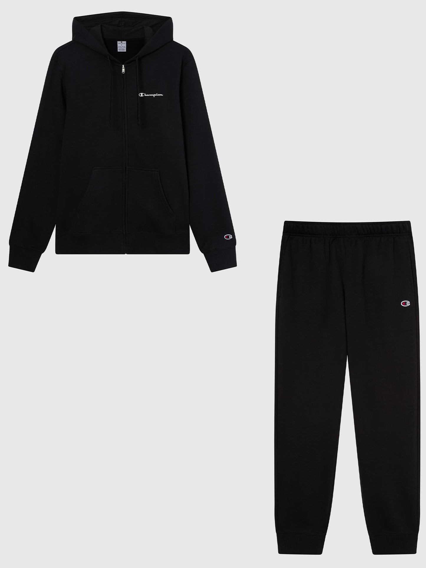 TUTA CON CAPPUCCIO FULL ZIP CHAMPION DA UOMO NERO