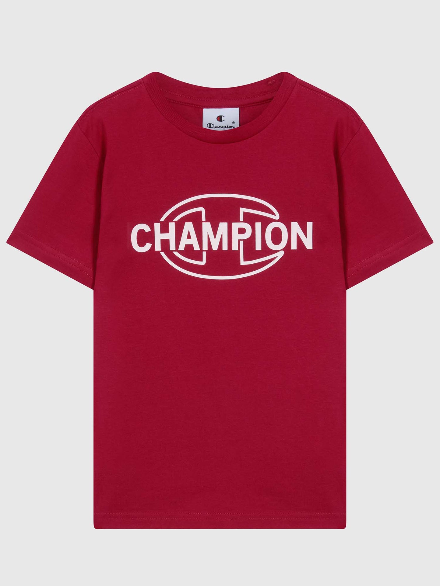 T-SHIRT GIROCOLLO CON LOGO CHAMPION DA BAMBINO BORDEAUX