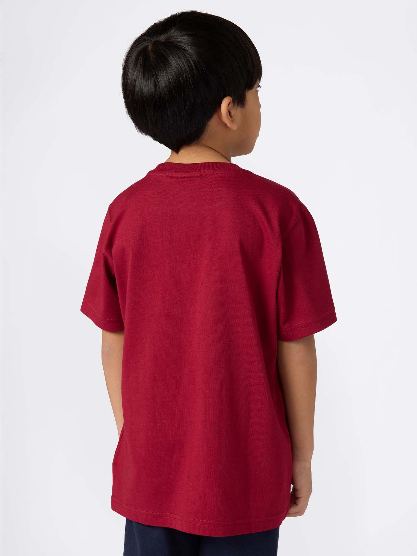 T-SHIRT GIROCOLLO CON LOGO CHAMPION DA BAMBINO BORDEAUX