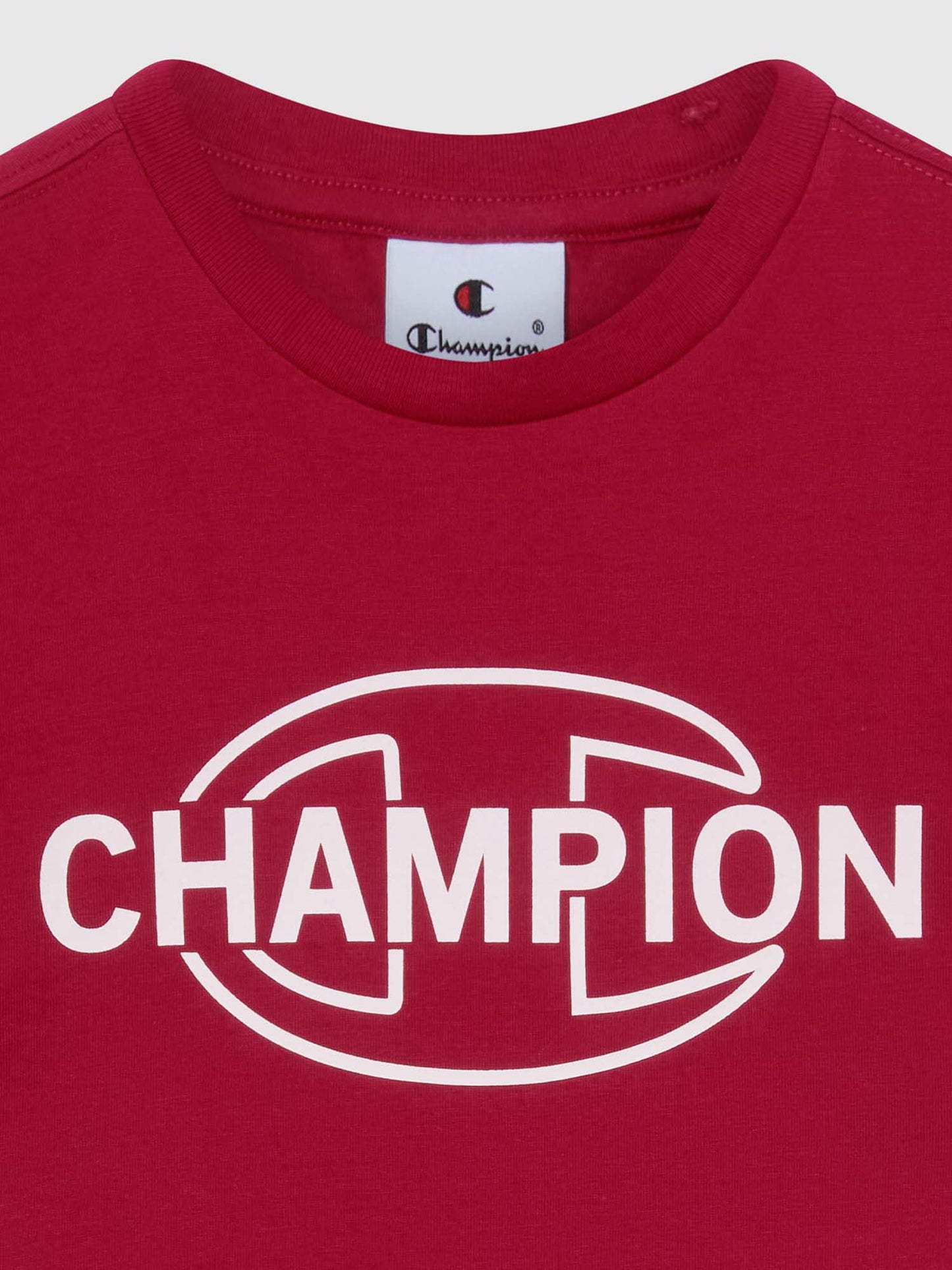 T-SHIRT GIROCOLLO CON LOGO CHAMPION DA BAMBINO BORDEAUX