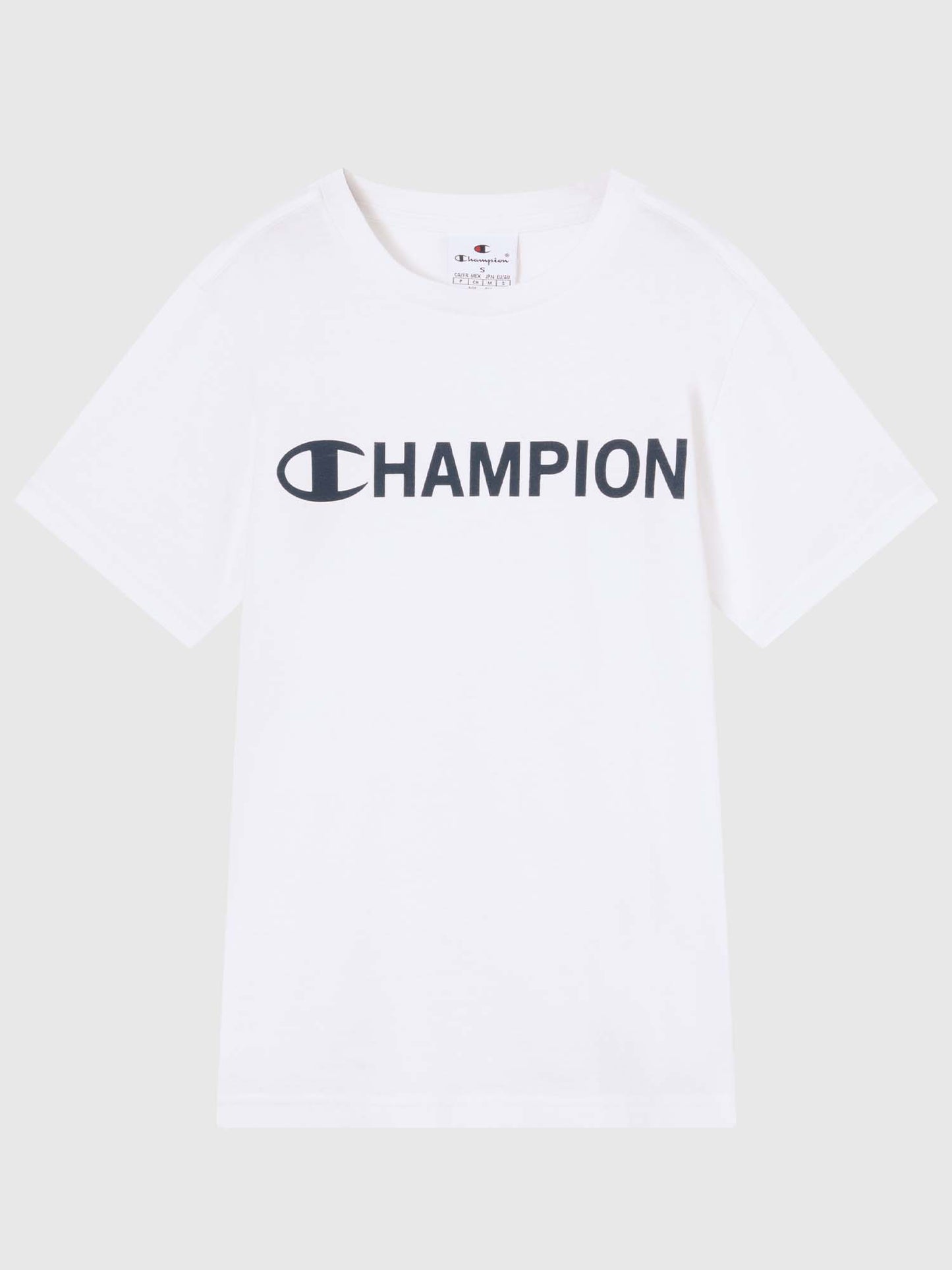 T-SHIRT GIROCOLLO CON LOGO CHAMPION DA BAMBINO BIANCO