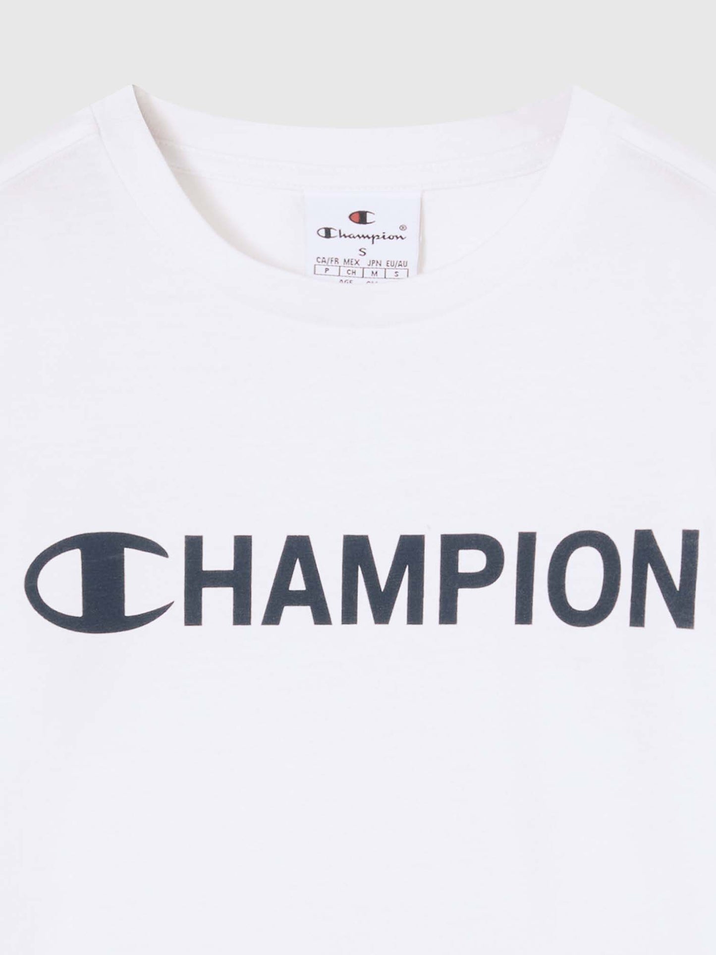 T-SHIRT GIROCOLLO CON LOGO CHAMPION DA BAMBINO BIANCO