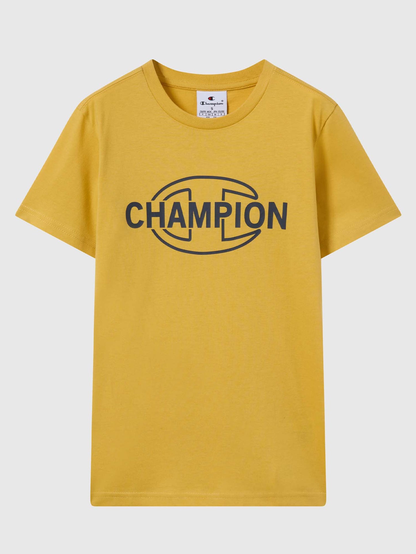 T-SHIRT GIROCOLLO CON LOGO CHAMPION DA BAMBINO GIALLO