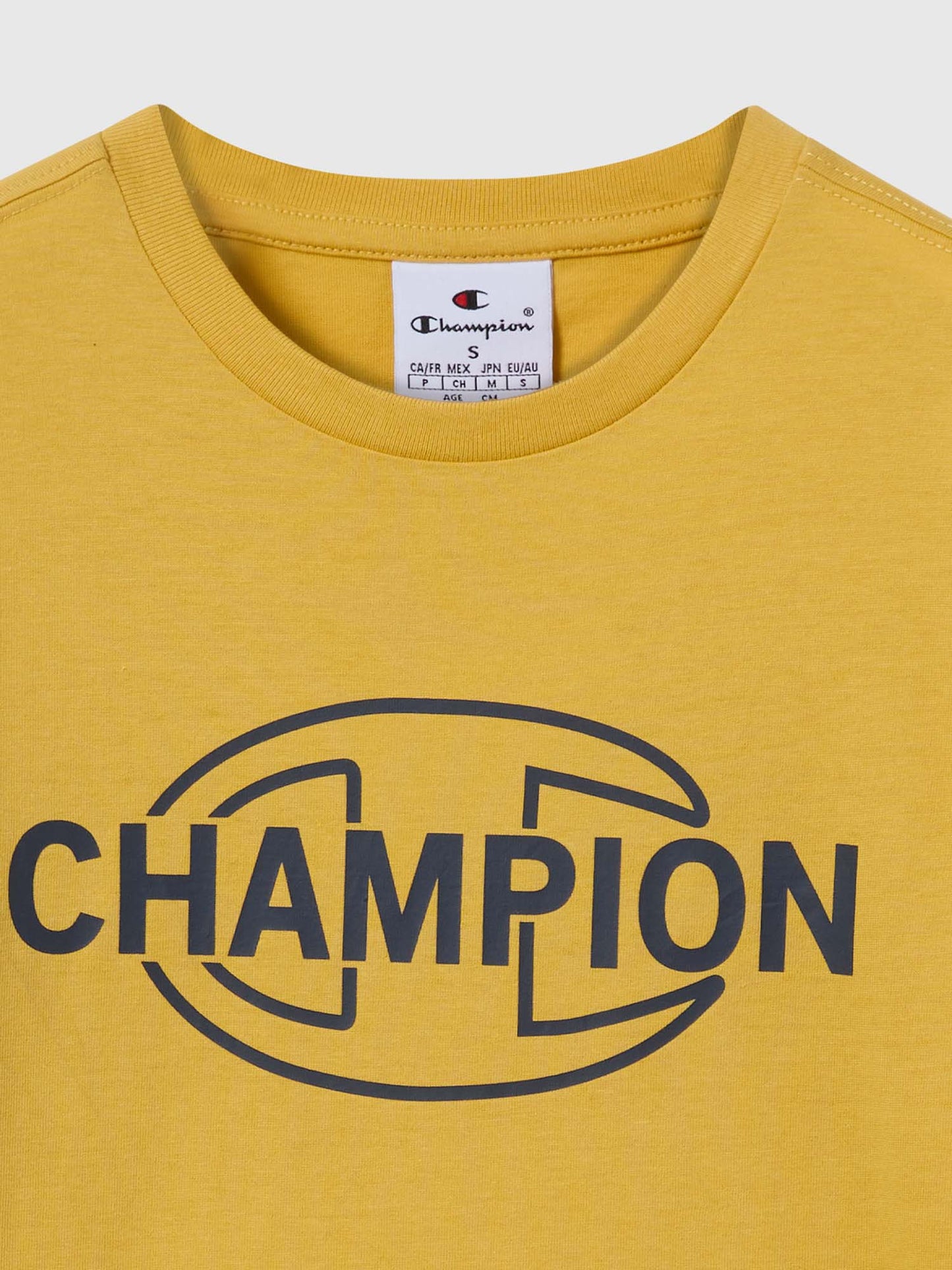 T-SHIRT GIROCOLLO CON LOGO CHAMPION DA BAMBINO GIALLO