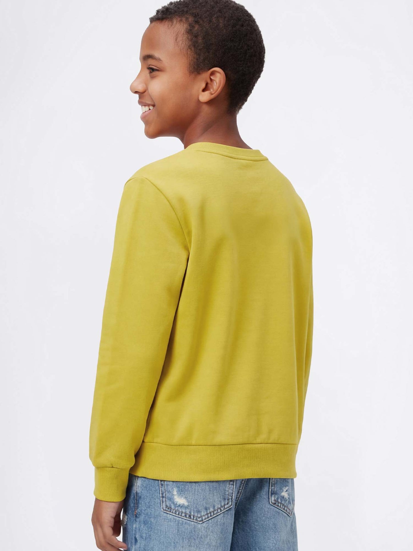 Felpa girocollo unisex bambino Champion gialla in cotone