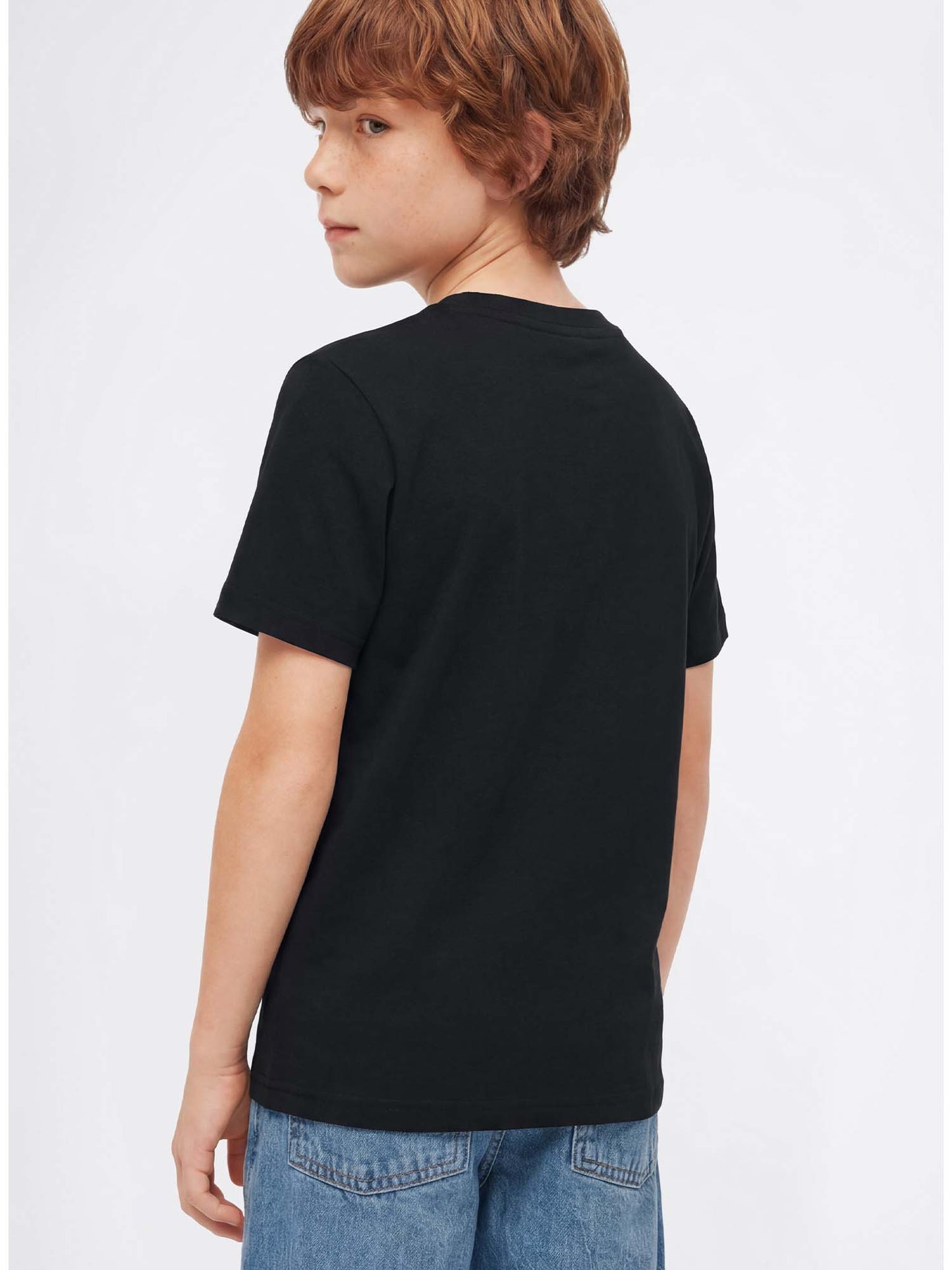 T-shirt nera Champion con logo ricamato per bambino unisex