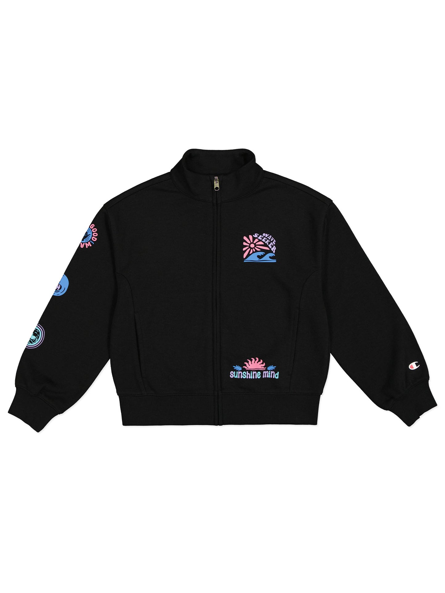 FELPA CON ZIP CHAMPION BAMBINA NERO