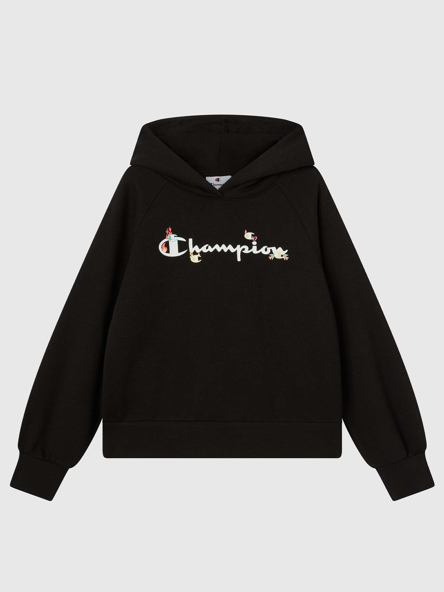 FELPA CON CAPPUCCIO CHAMPION DA BAMBINA NERO