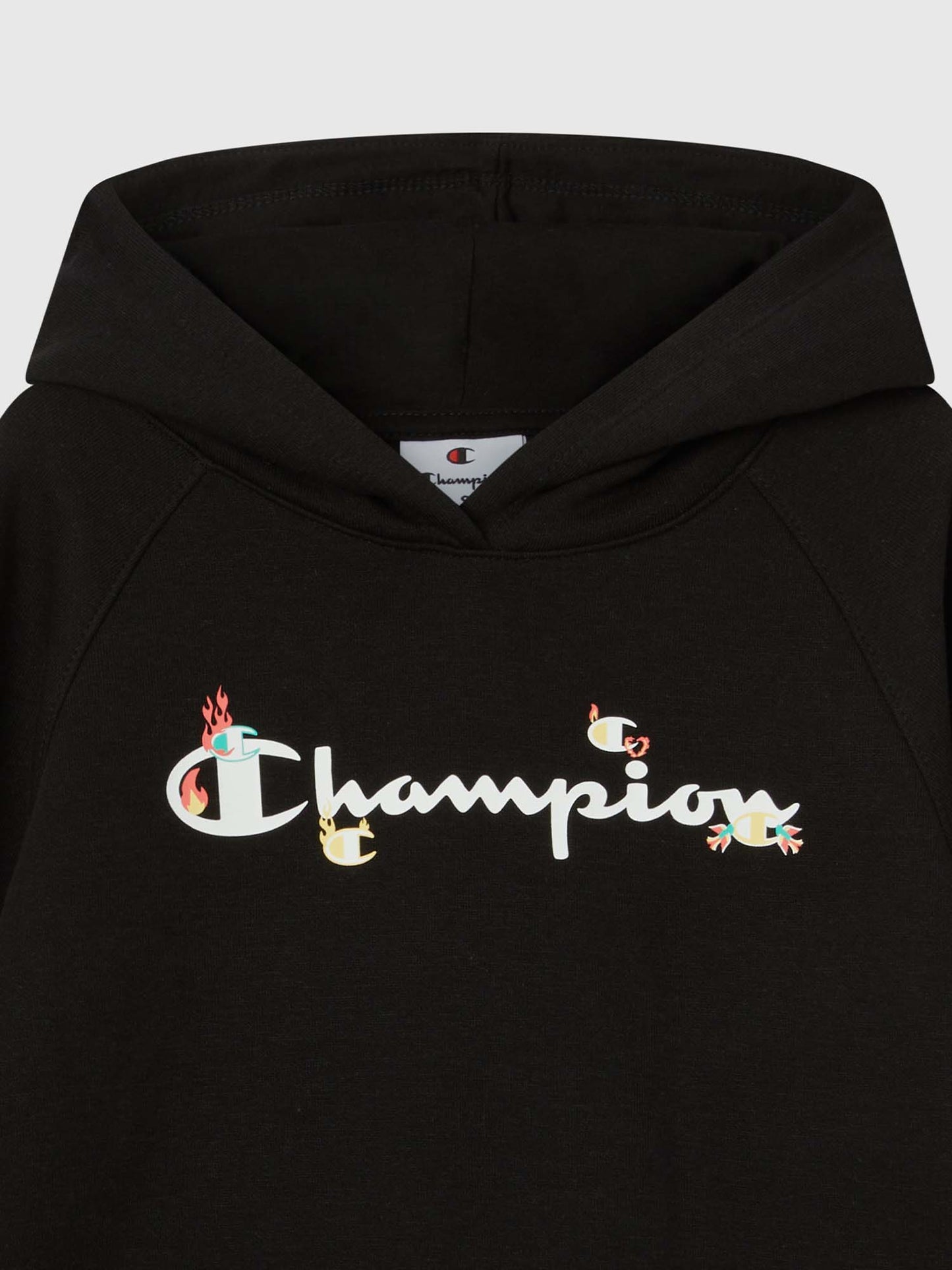 FELPA CON CAPPUCCIO CHAMPION DA BAMBINA NERO