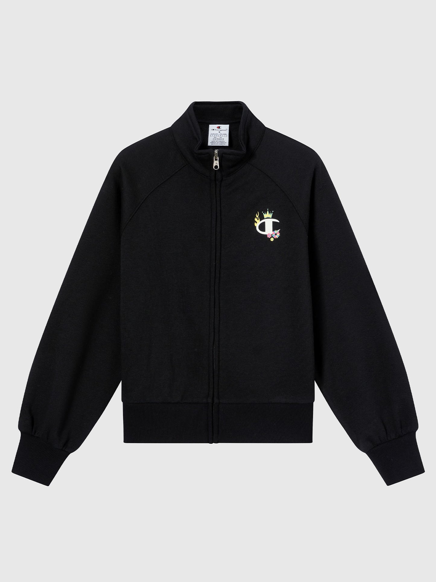 FELPA CON ZIP CHAMPION DA BAMBINA NERO