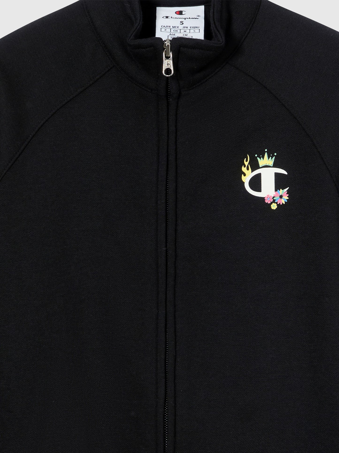 FELPA CON ZIP CHAMPION DA BAMBINA NERO