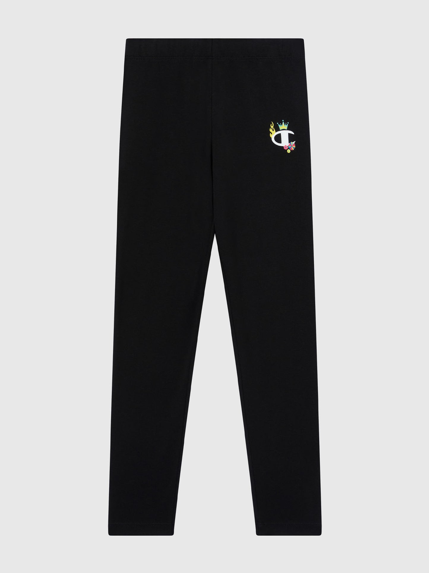 LEGGINGS LOGO CHAMPION DA BAMBINA NERO