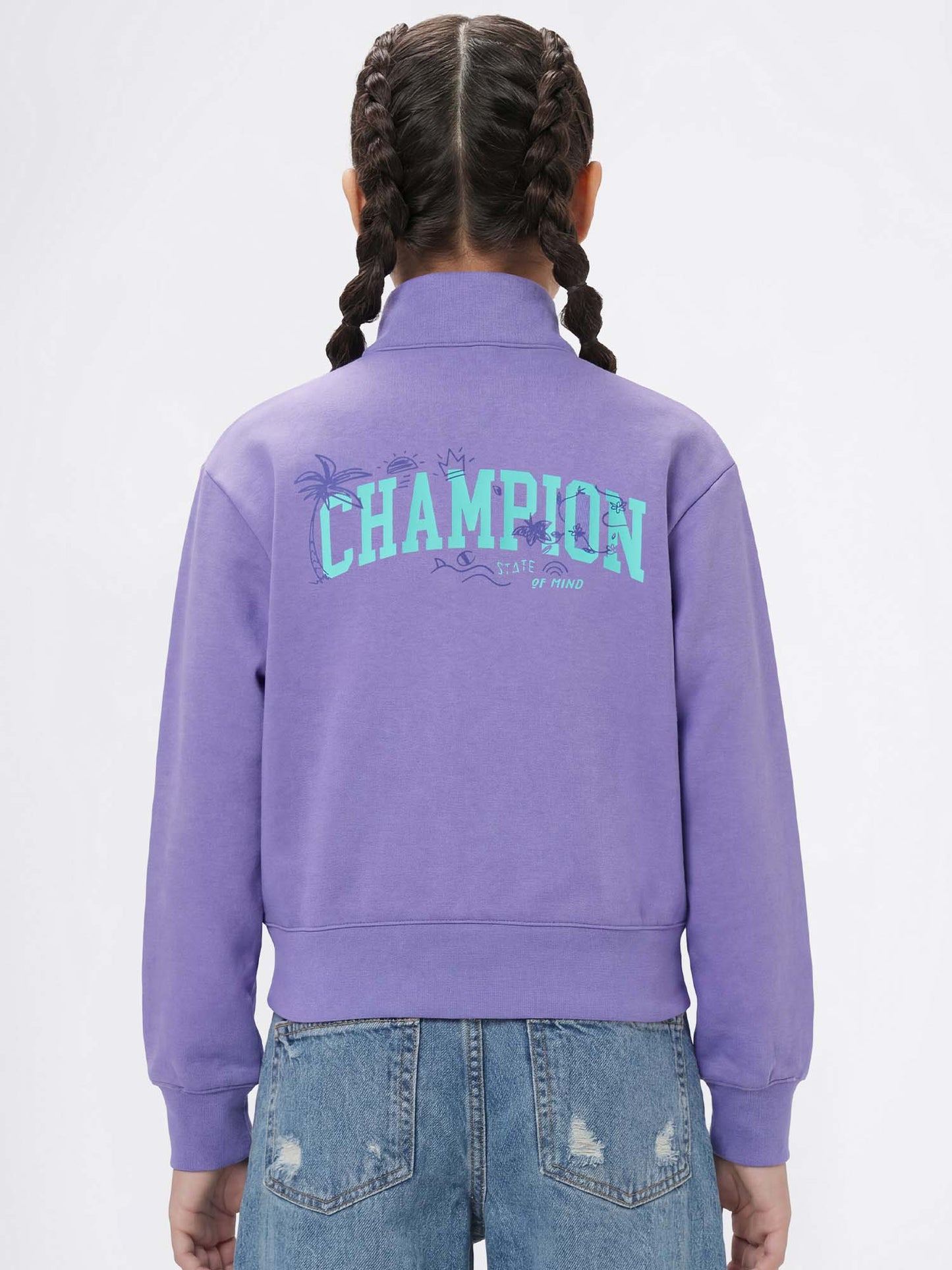 Felpa con zip Champion lilla unisex bambino