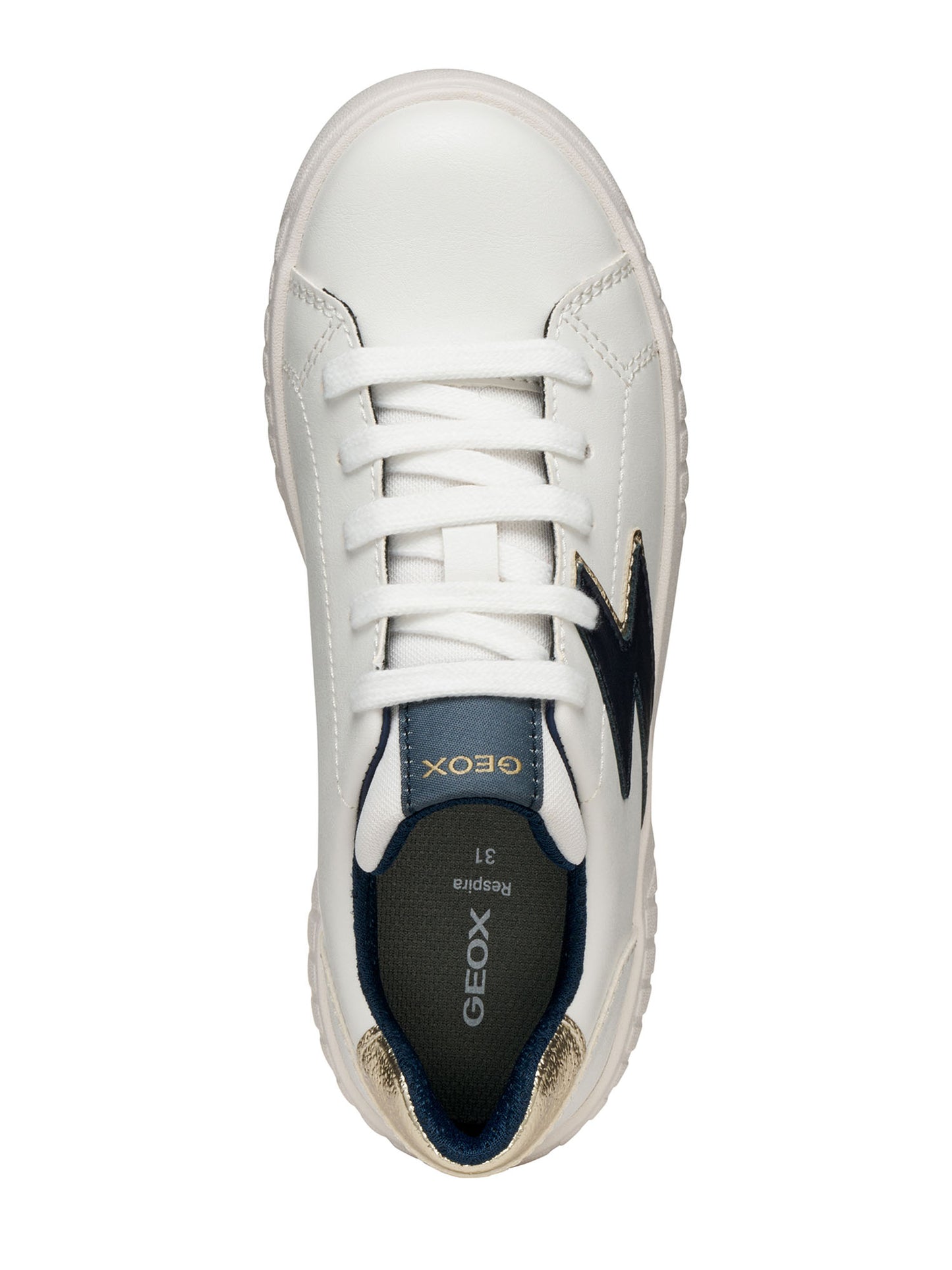 SNEAKERS MIKIROSHI GEOXDA BAMBINA BIANCO-ORO