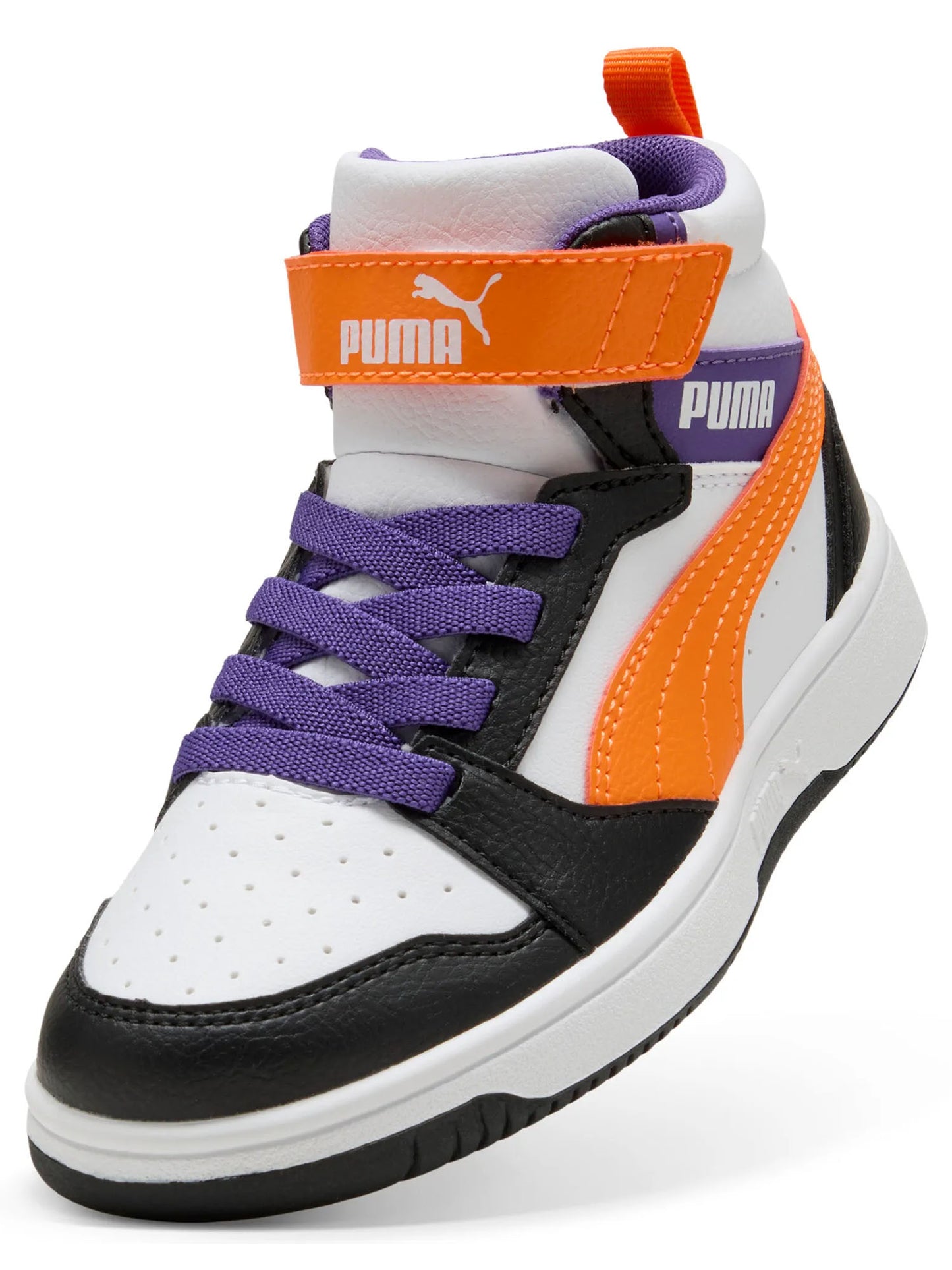 SNEAKERS REBOUND V6 MID PUMA DA BAMBINI BIANCO-ARANCIO