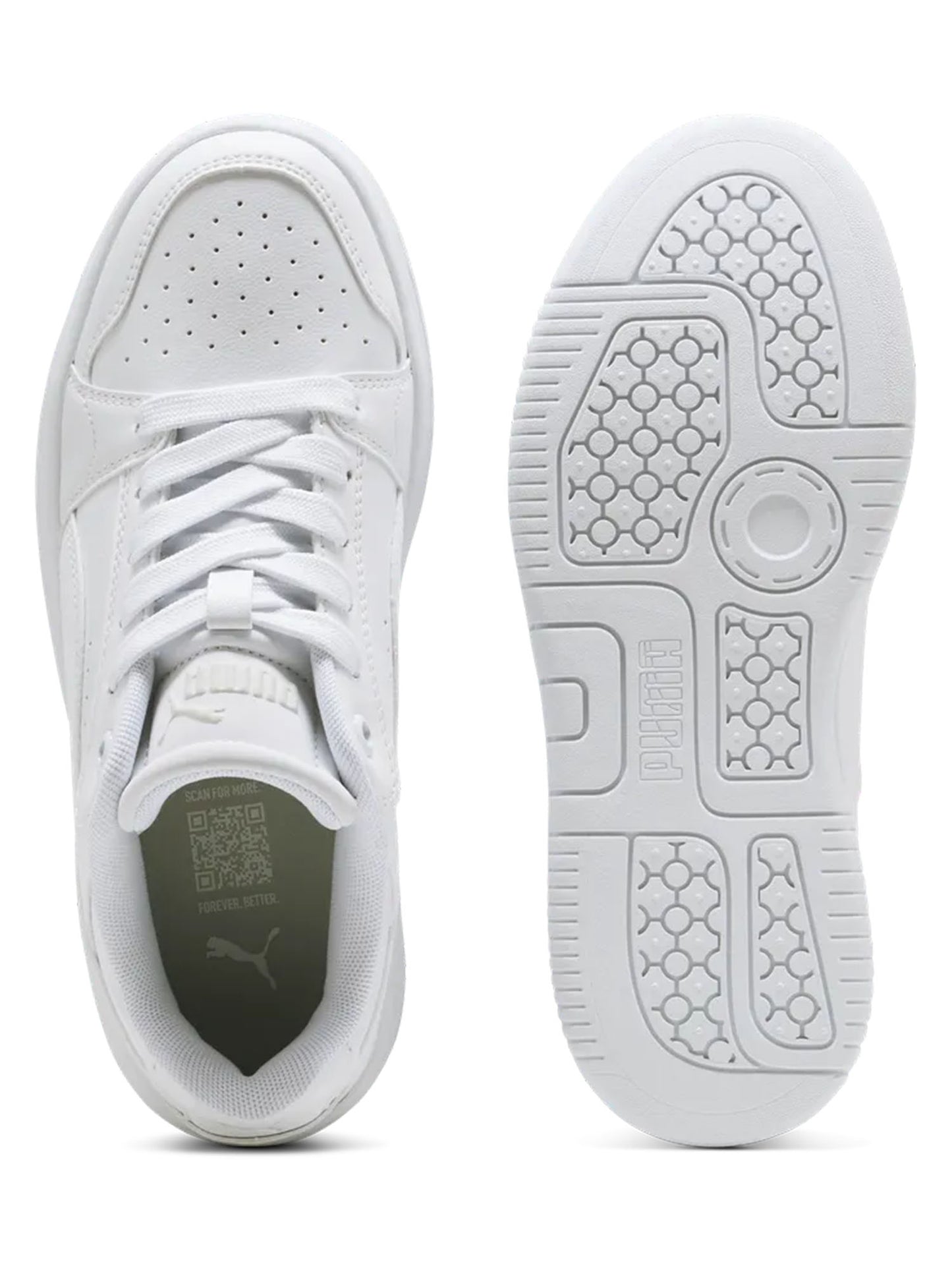 Sneakers Puma Rebound Femme unisex bambino bianche dallo stile anni '80
