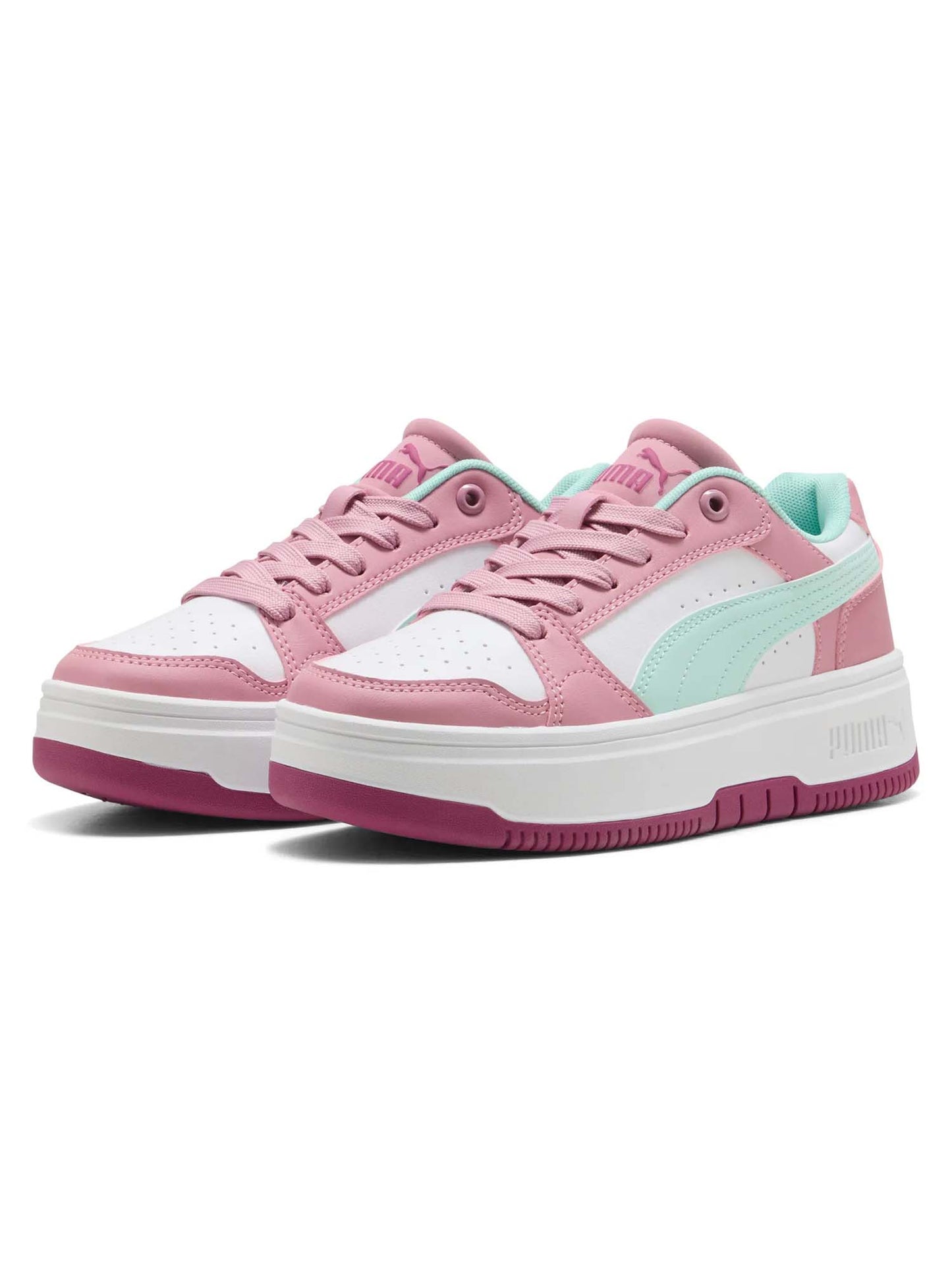 SNEAKERS REBOUND FEMME PUMA DA BAMBINA BIANCO ROSA
