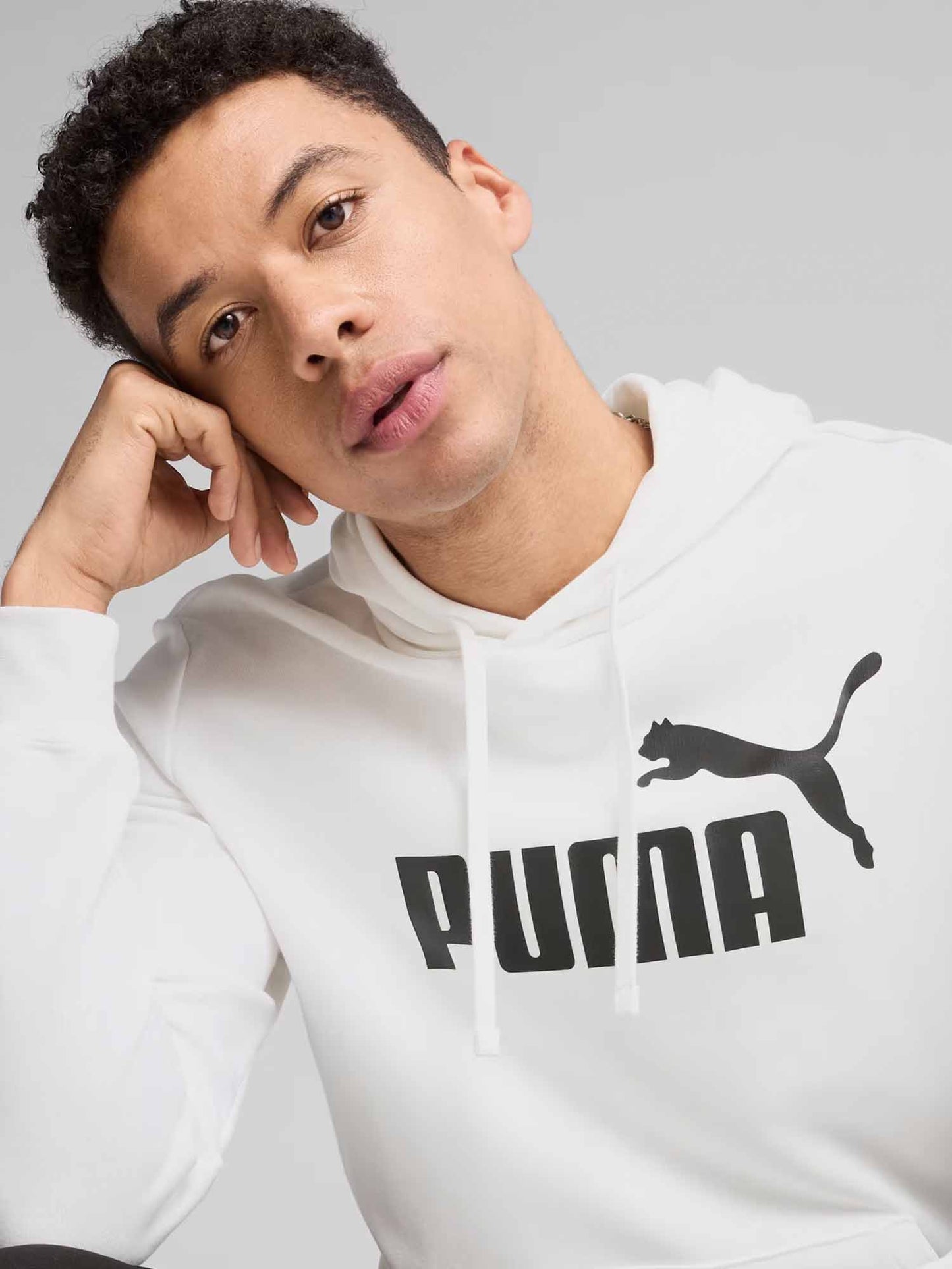 FELPA CON CAPPUCCIO PUMA UOMO BIANCO
