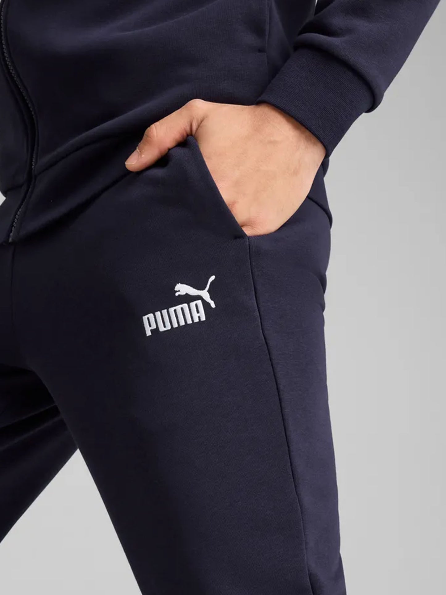 Tuta Essentials Puma uomo blu in cotone per uso sportivo