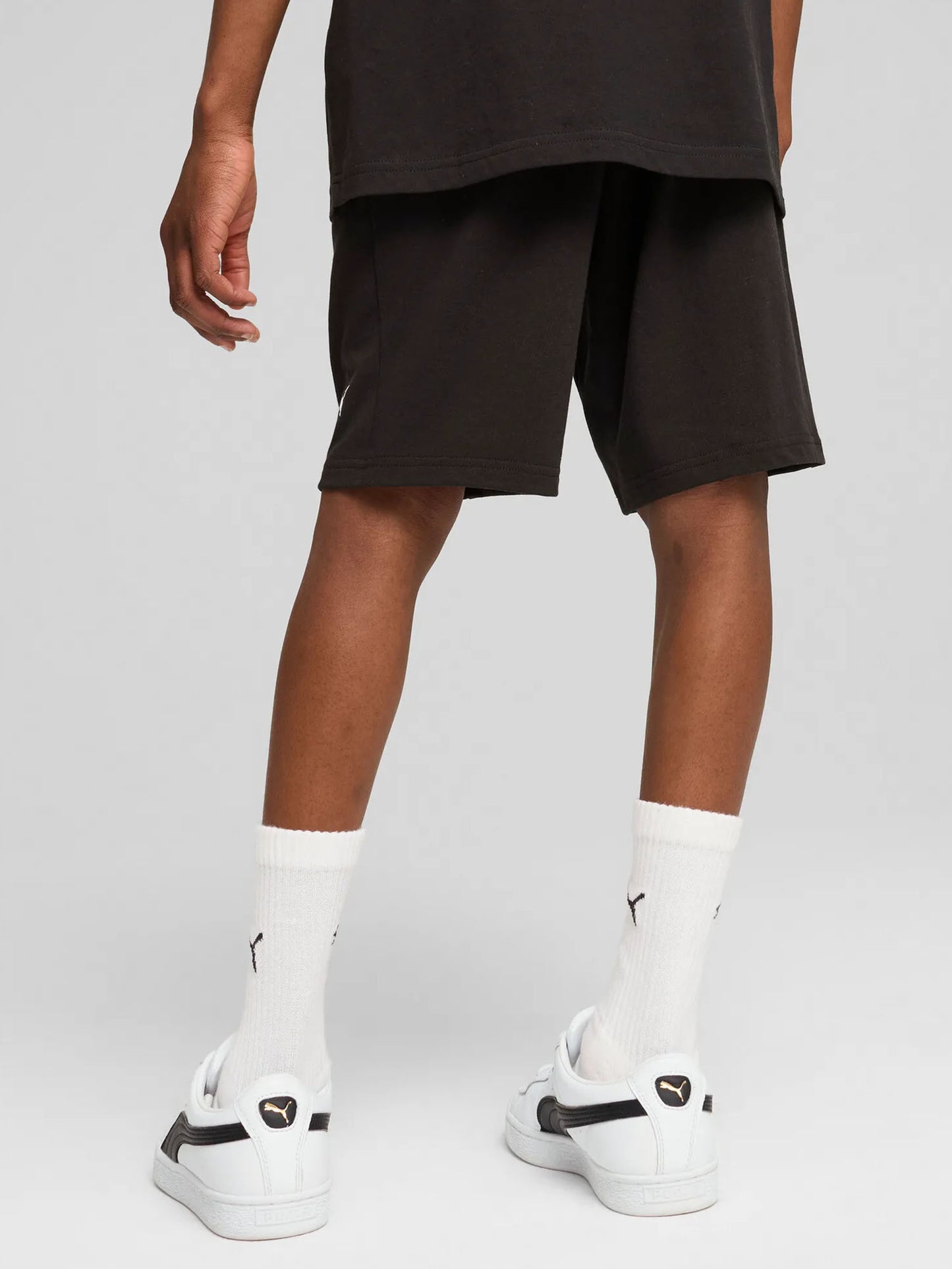 Shorts Essentials No. 1 Logo in morbido cotone nero per bambino