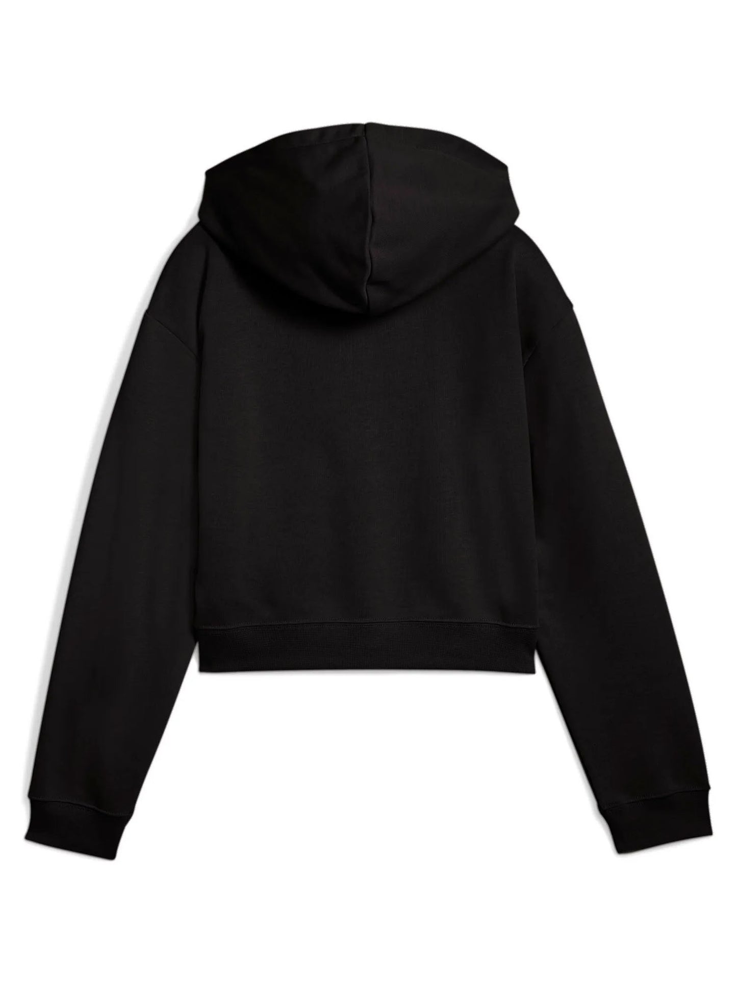 FELPA CON CAPPUCCIO CROPPED PUMA BAMBINA NERO