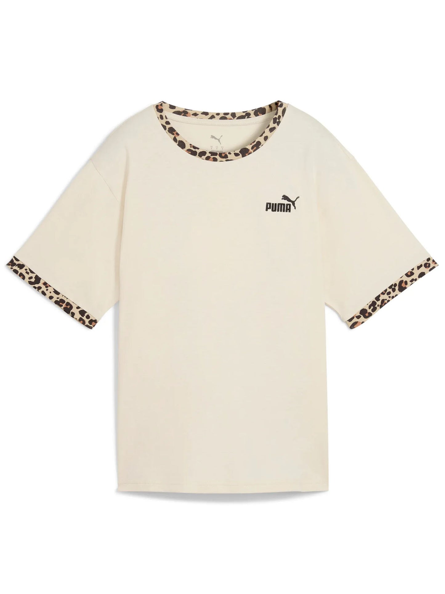 T-SHIRT CON STAMPA ANIMALIER PUMA DA DONNA PANNA