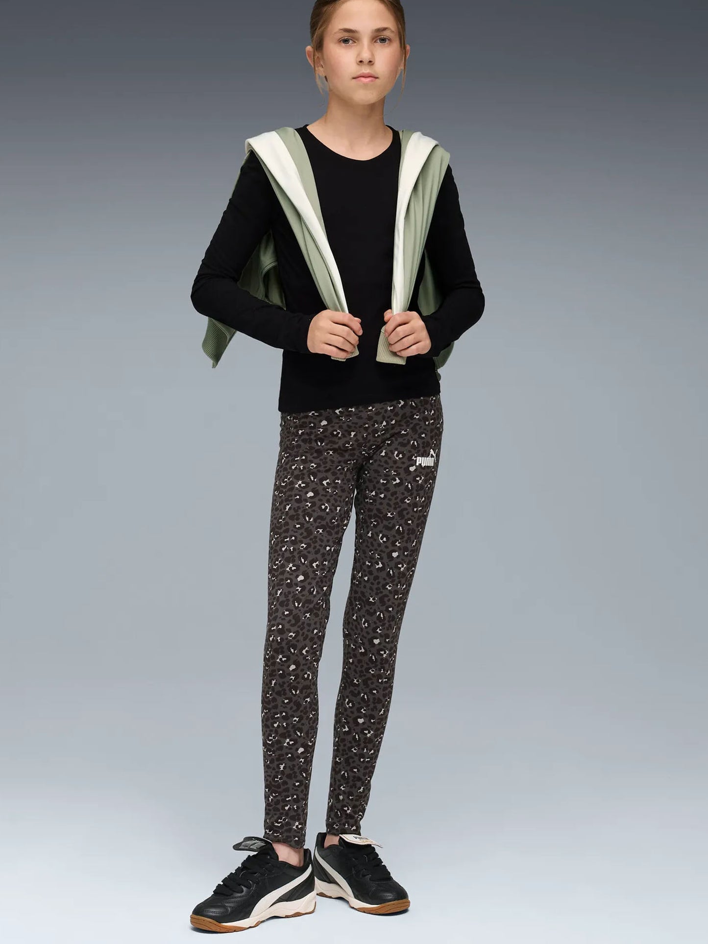 LEGGINGS CON GRAFICA ALL OVER ESSENTIALS PUMA DA RAGAZZA MACULATO