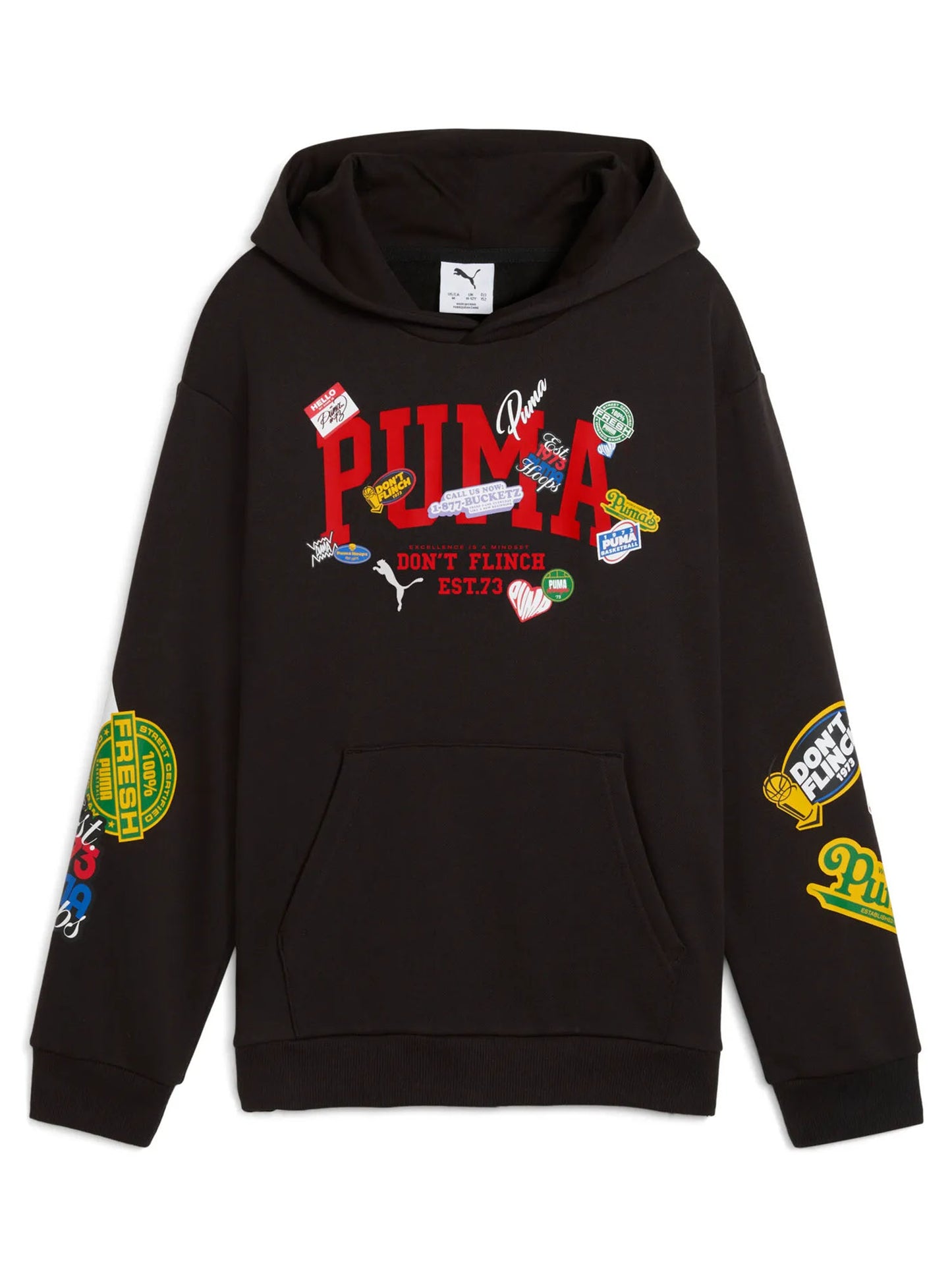 FELPA CON CAPPUCCIO PUMA JUNIOR NERO