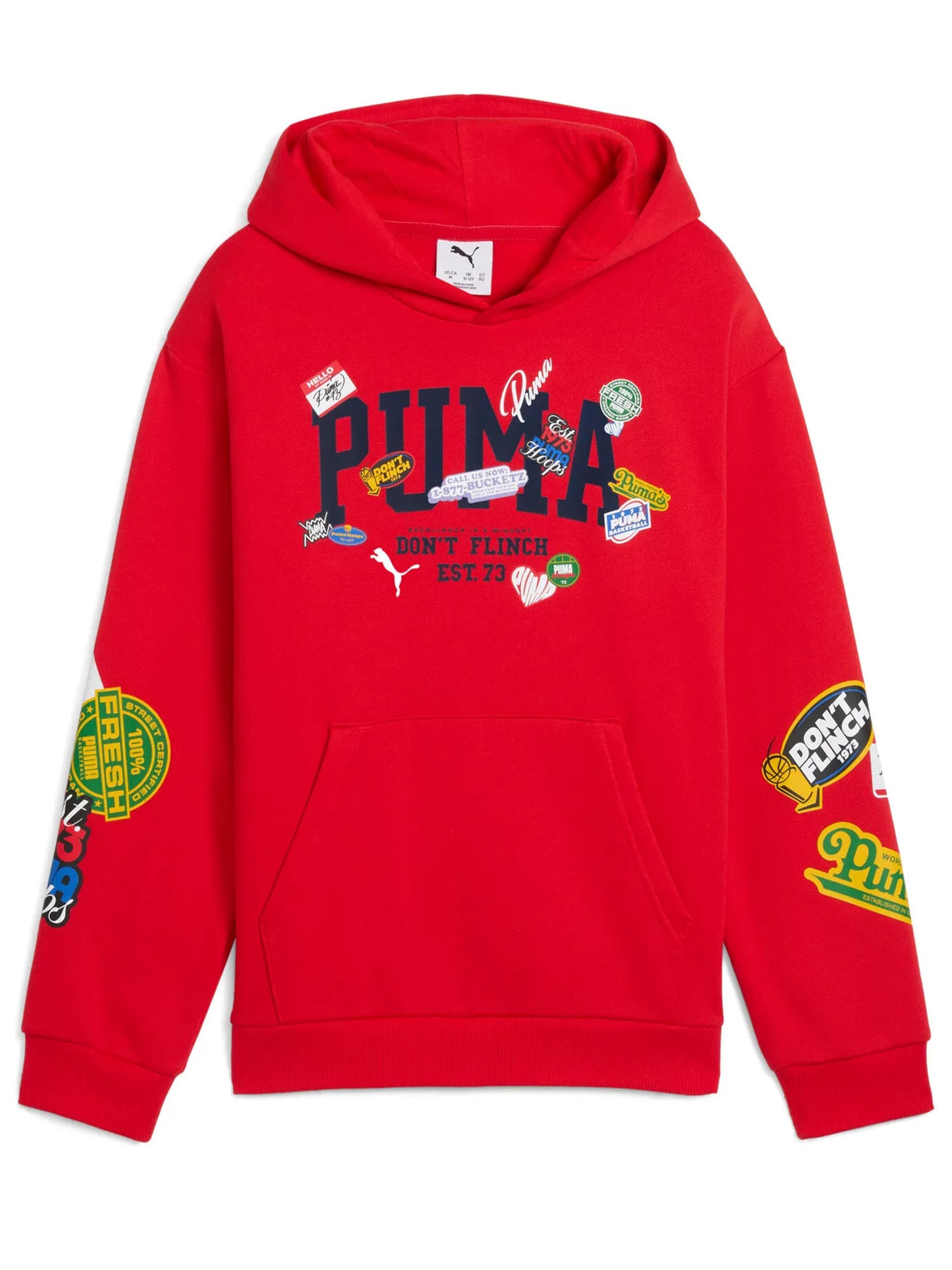 FELPA CON CAPPUCCIO PUMA JUNIOR ROSSO