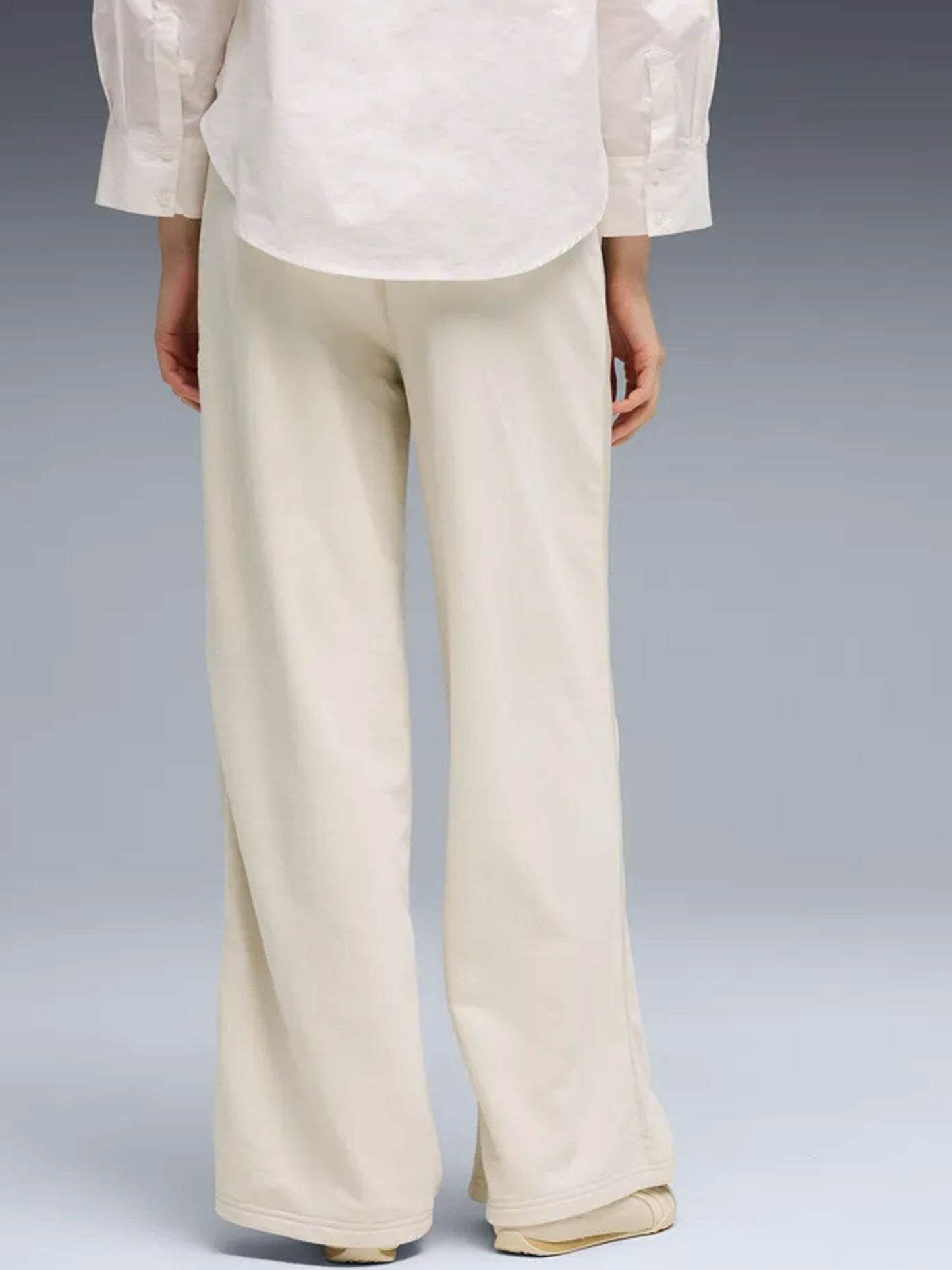 Pantaloni wide leg high-waist Puma HER comfort donna panna