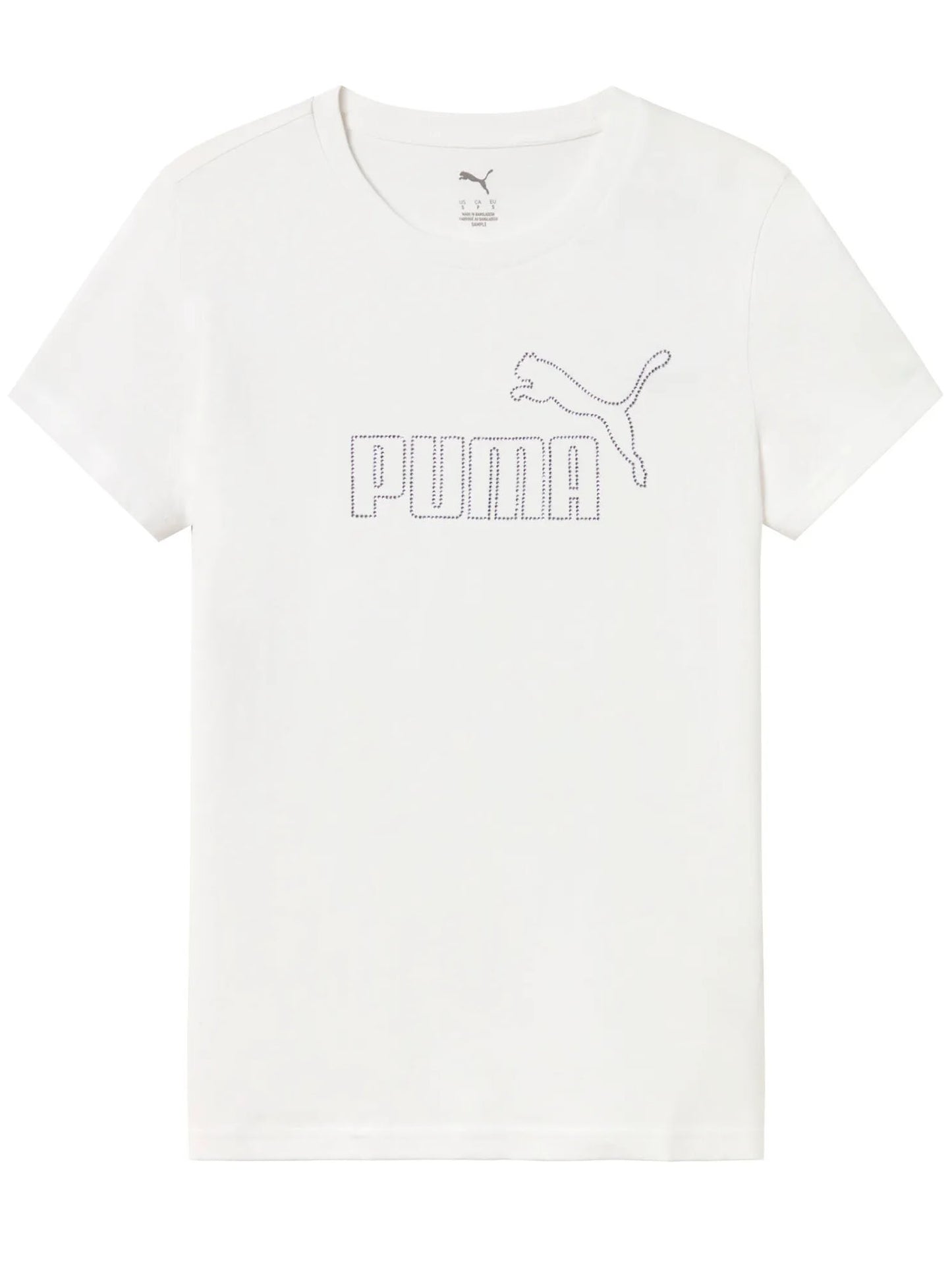 T-shirt donna Puma Essential con logo strass bianca