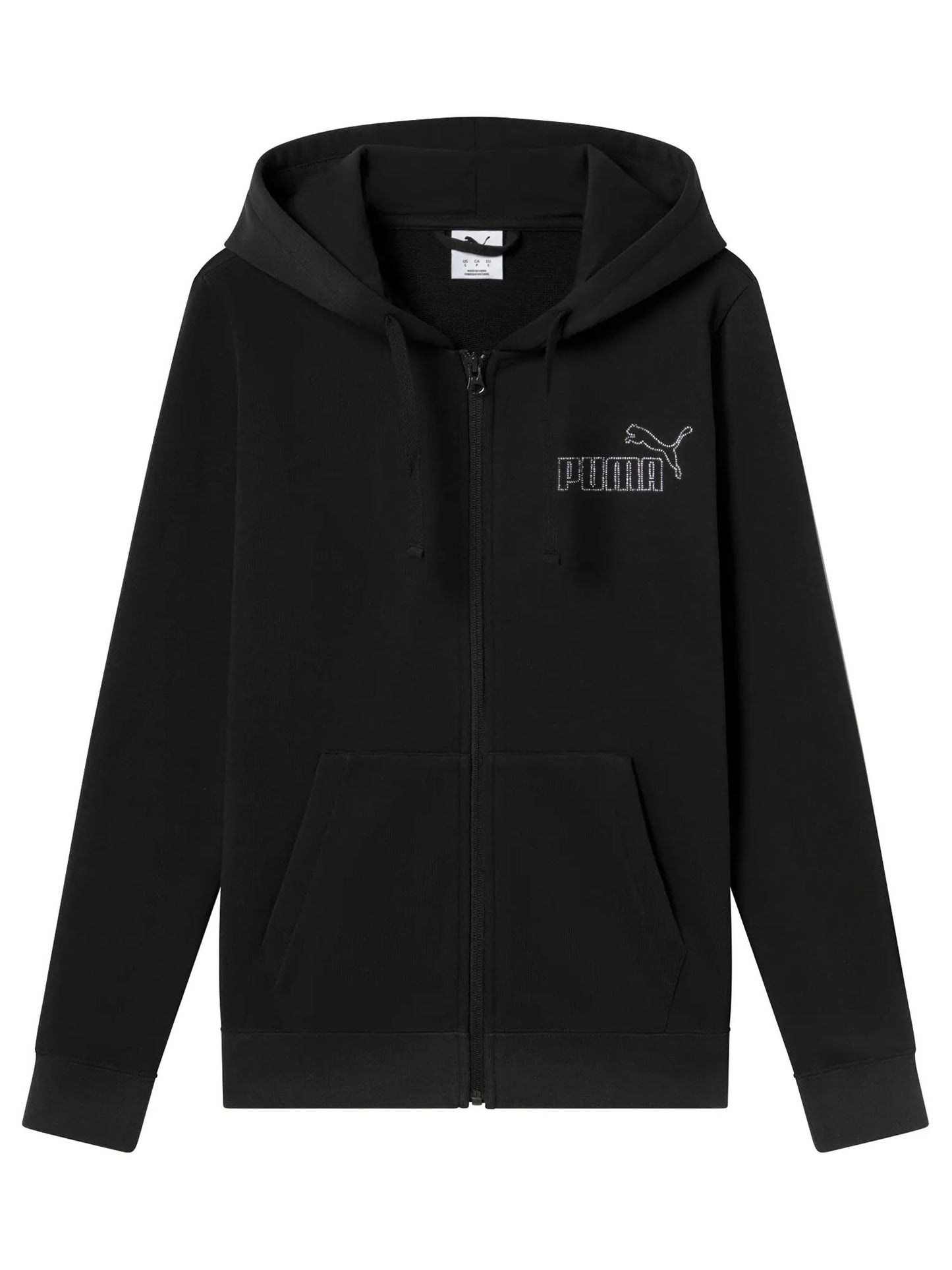 Felpa donna Puma in cotone nero, versatile e confortevole