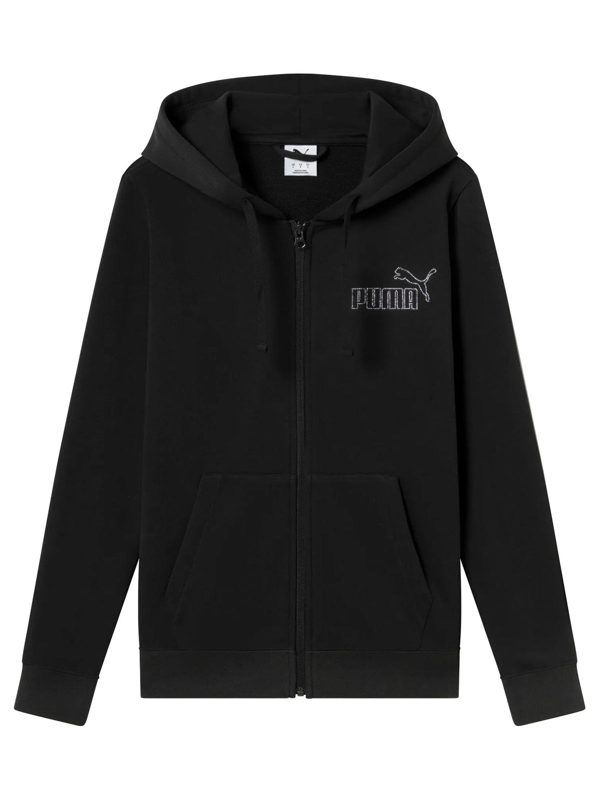 Puma felpa zip+cappu da donna nero