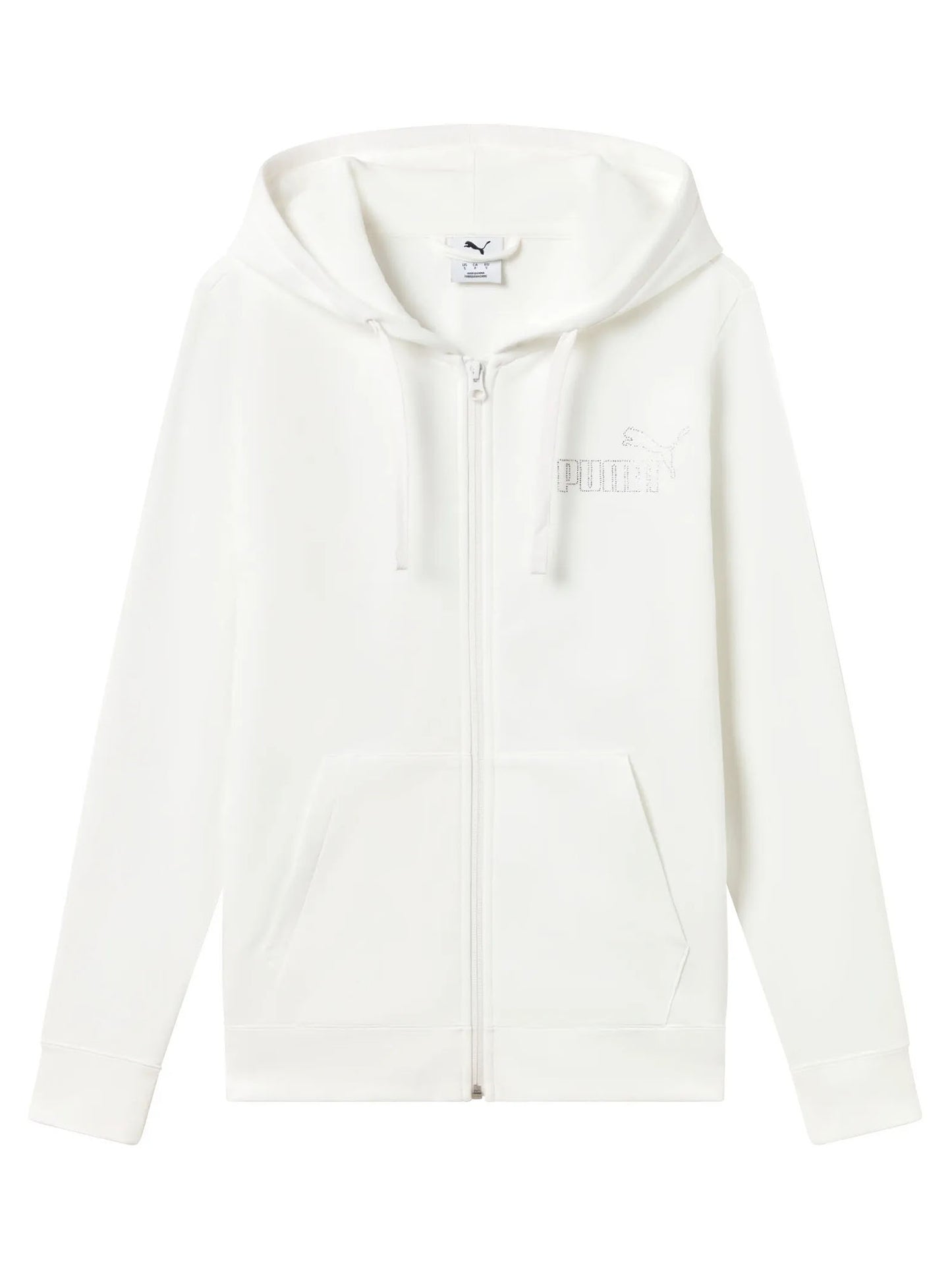 Felpa donna Essentials in cotone garzato bianca Puma