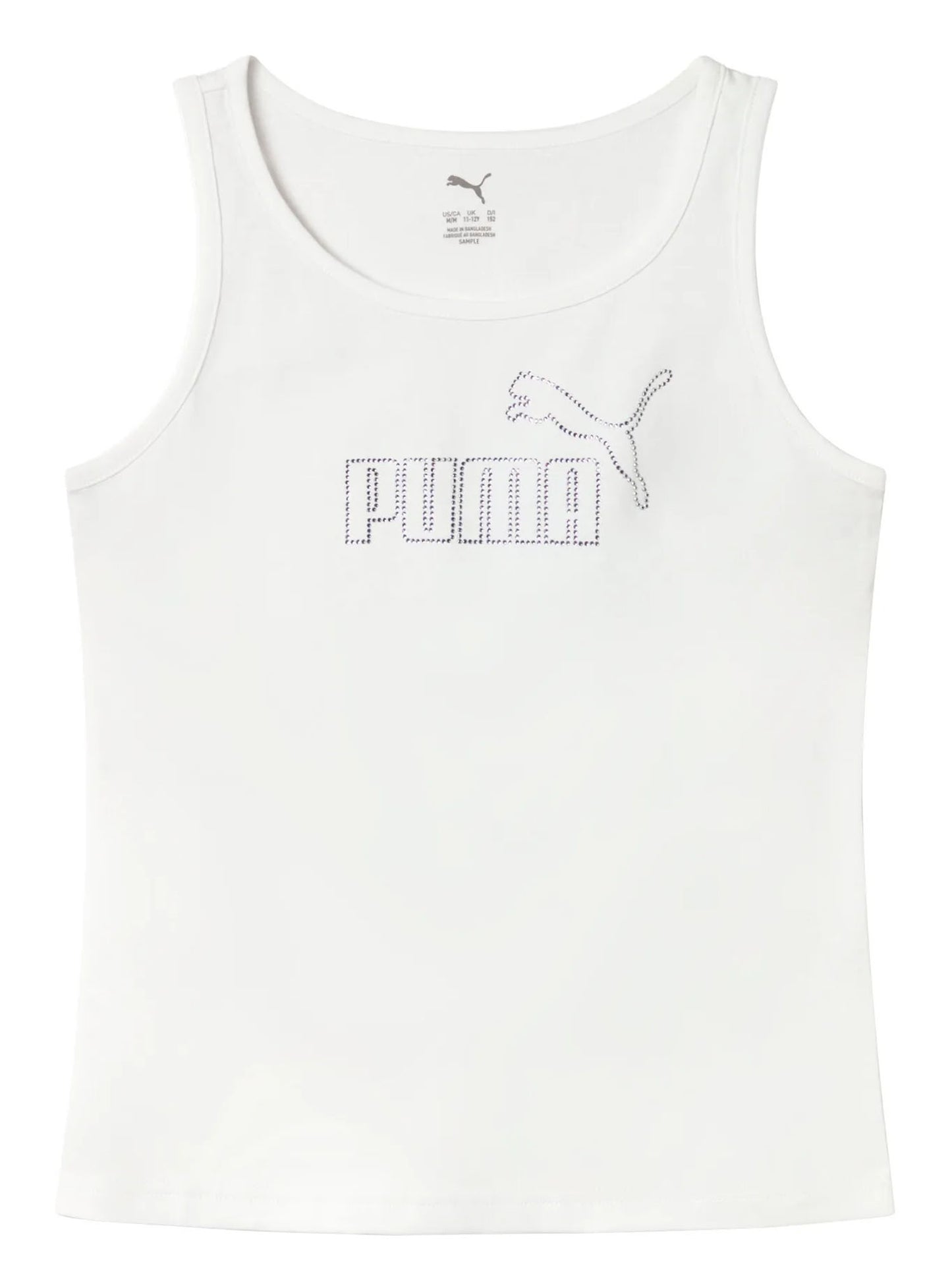 Canotta bimbo/a Puma in tessuto bianco, comoda e versatile per lo sport