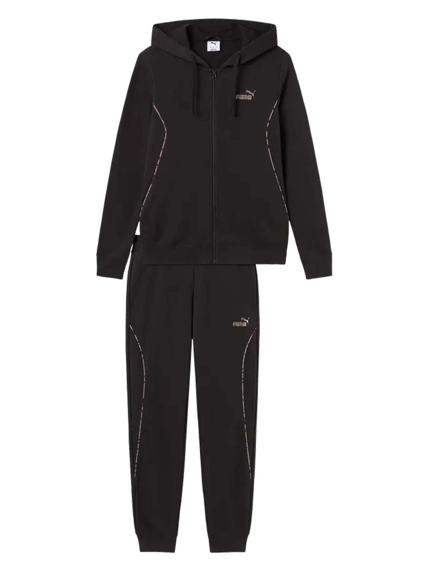 Tuta sportiva donna Puma con dettagli animalier in nero