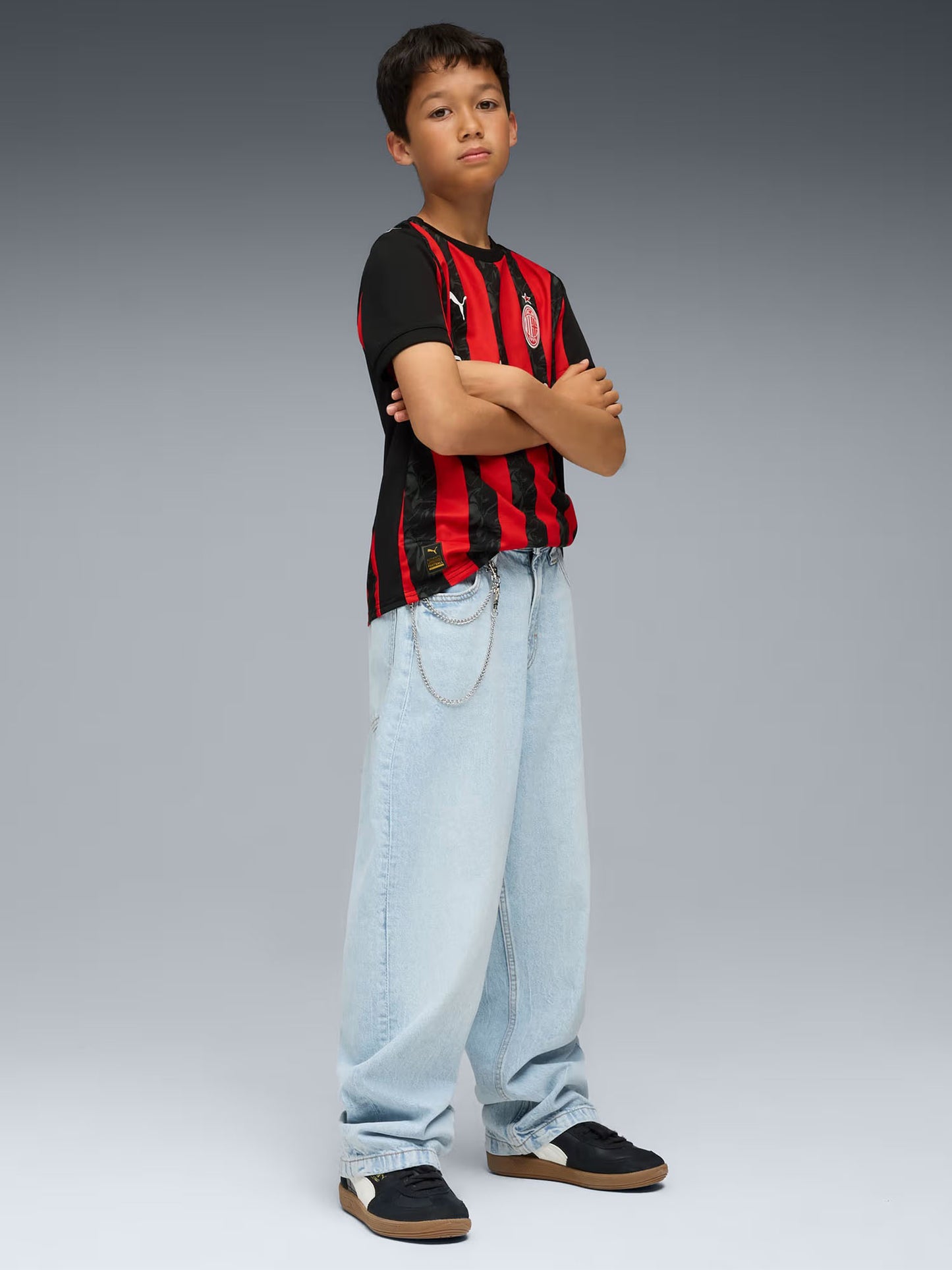 MAGLIA GARA HOME AC MILAN PUMA RAGAZZI ROSSO NERO