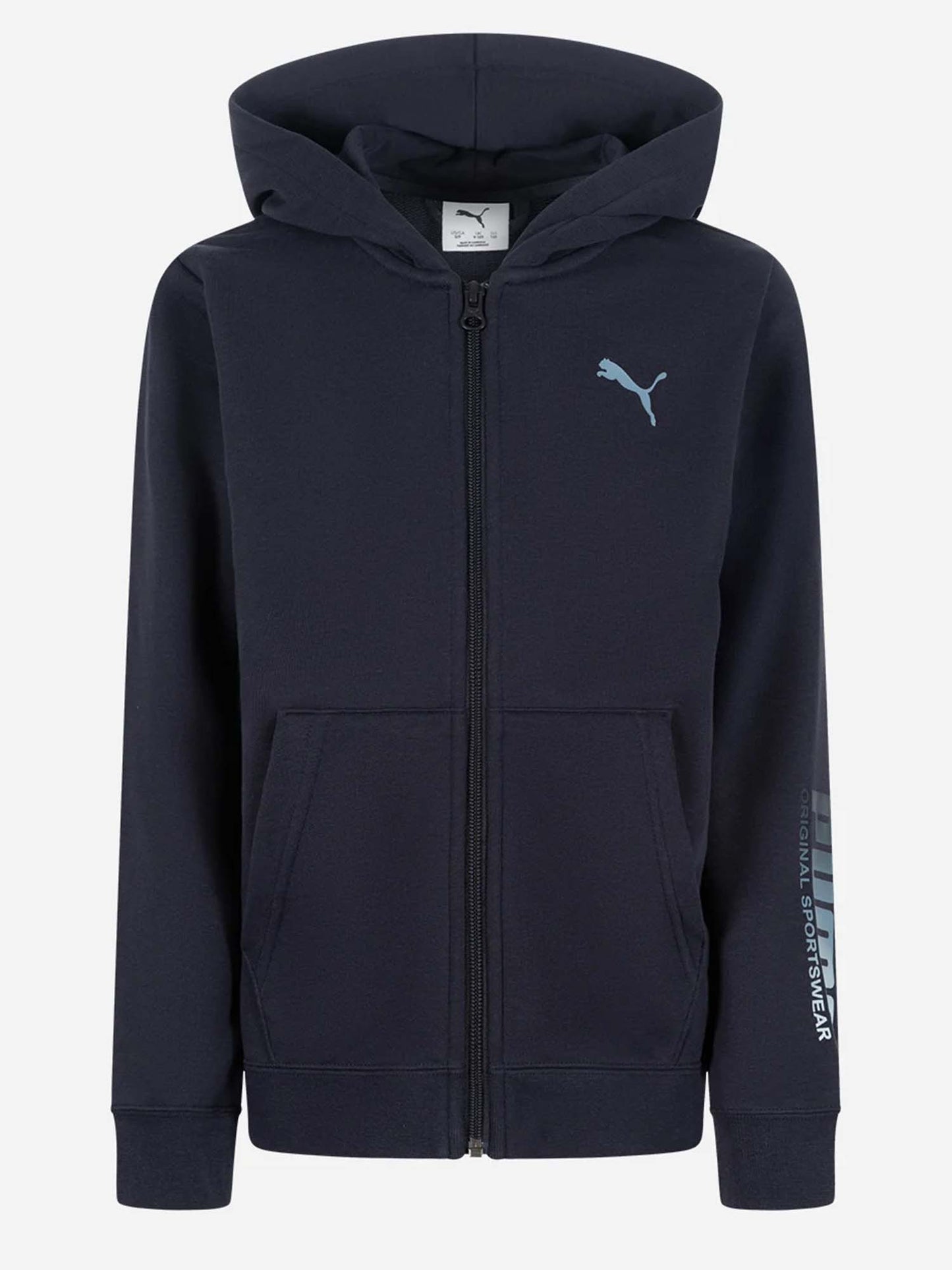 FELPA FULL ZIP BTS PUMA DA BAMBINO BLU